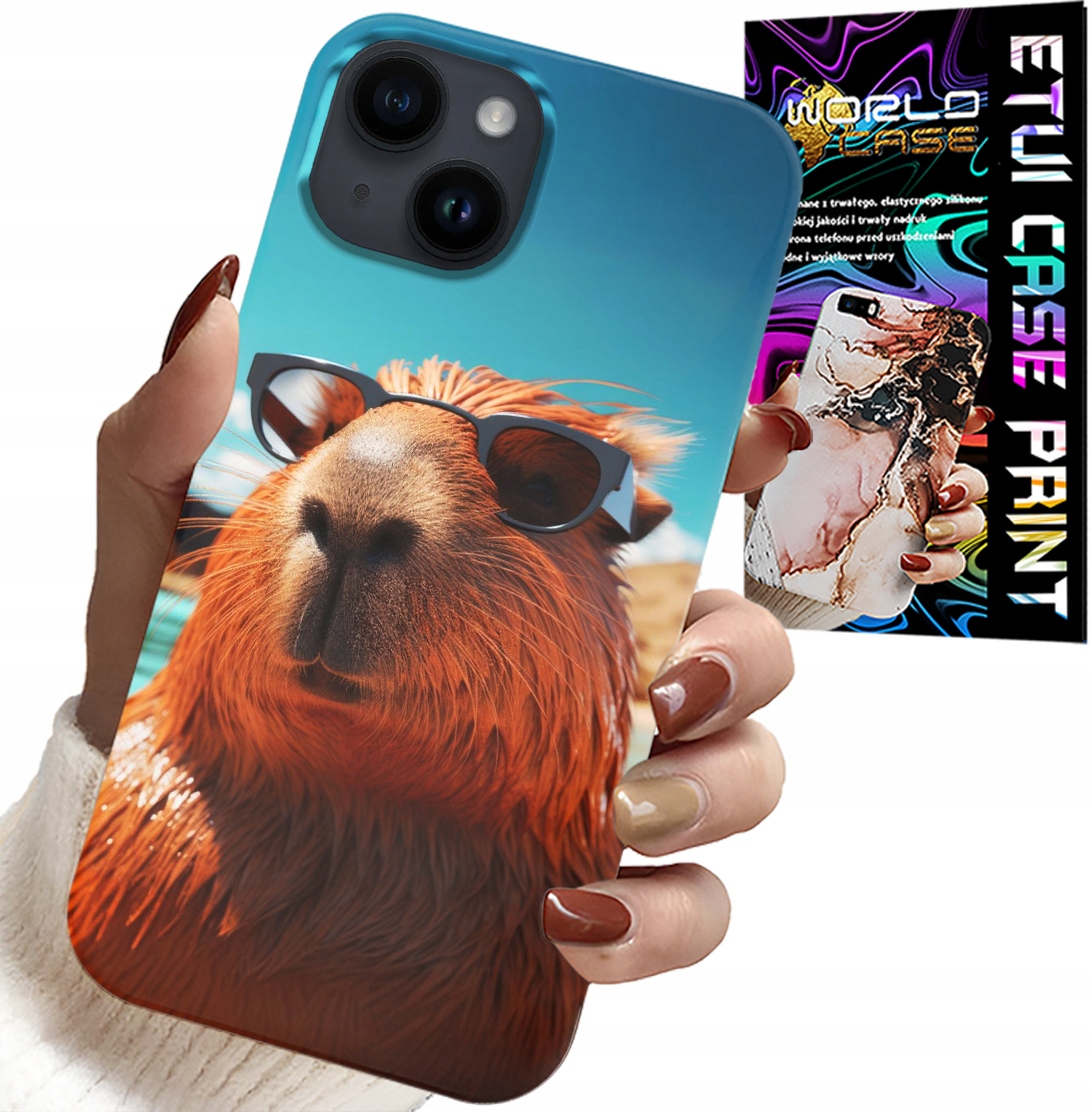 ETUI DO IPHONE 13 - SŁODKA KAPIBARA, CAPIBARA CASE + SZKŁO