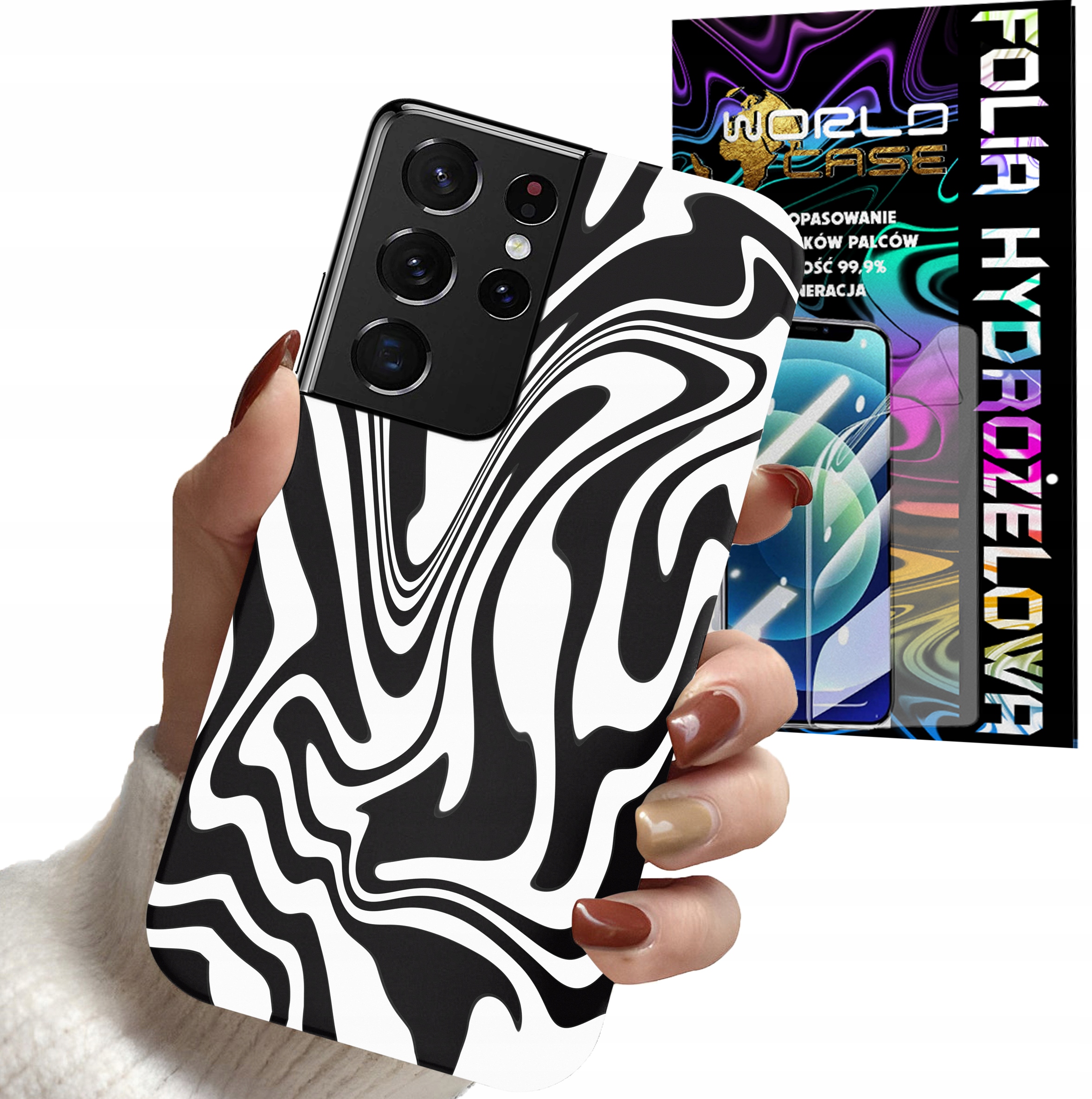 ETUI DO SAMSUNG S21 ULTRA - ABSTRAKCJA ZEBRA WZORY DLA KOBIET + FOLIA