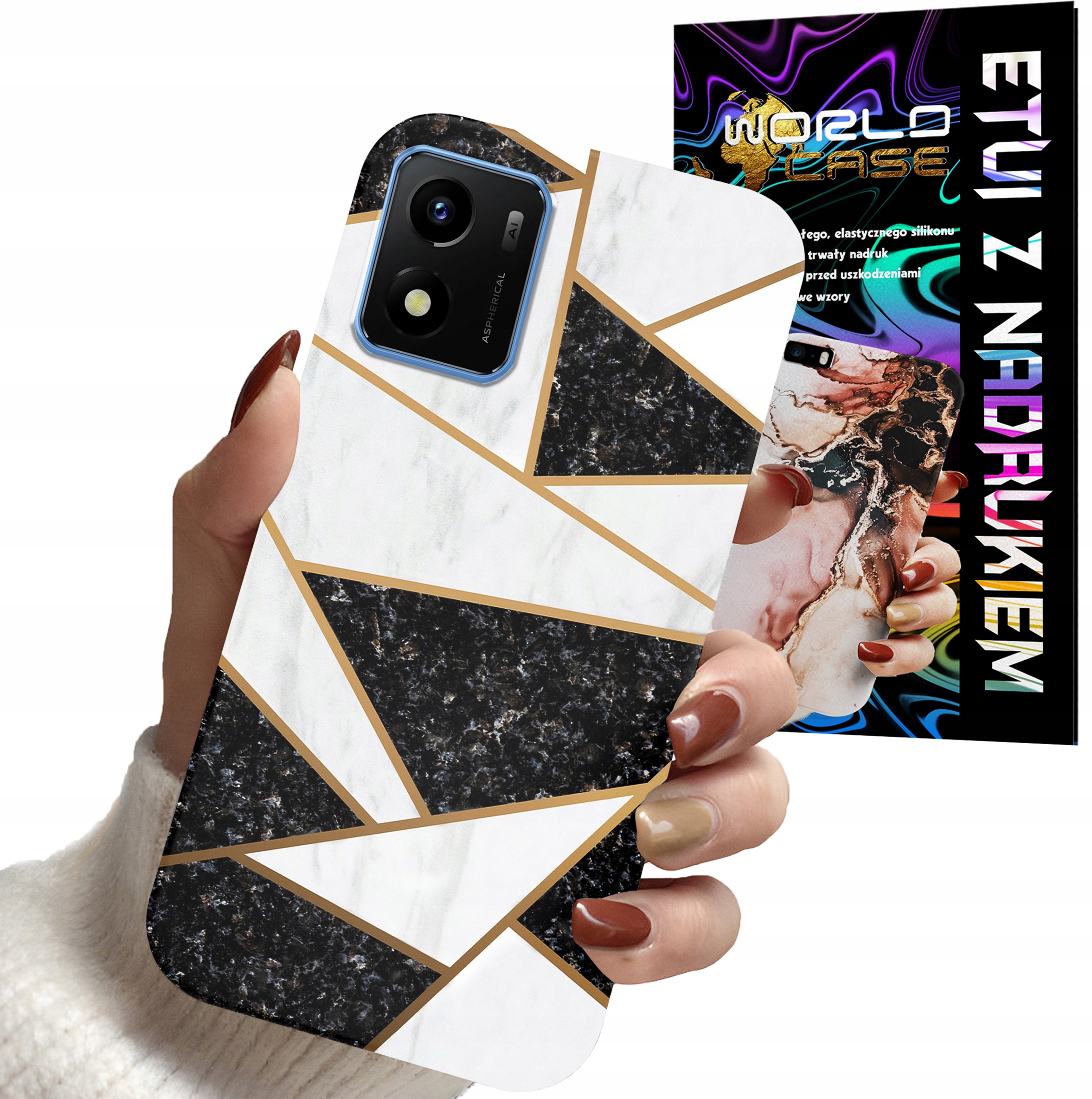 ETUI CASE DO VIVO Y01 - MARMUREK GEOMETRIA WZORY DLA KOBIET