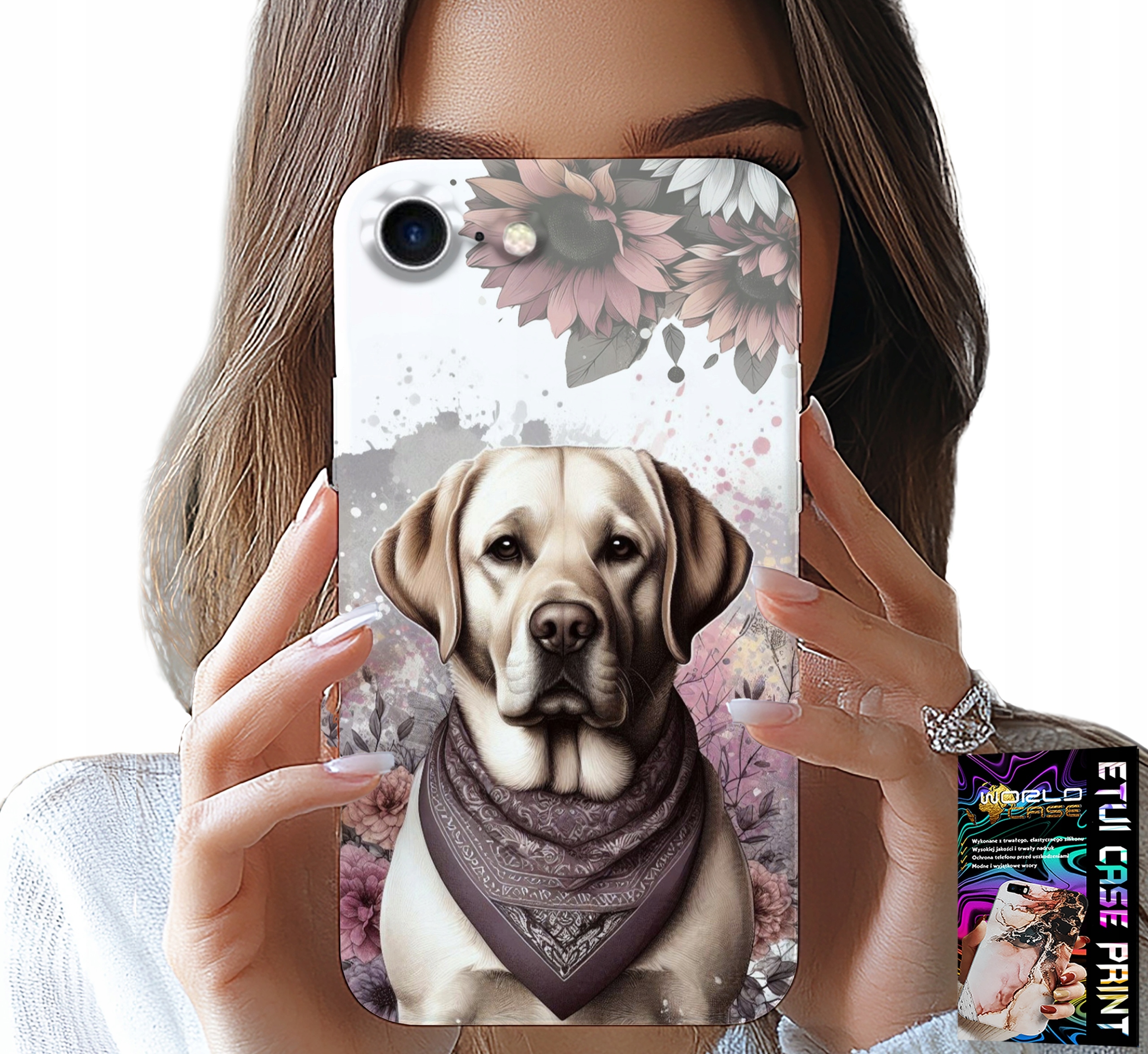 ETUI DO IPHONE SE / SE2 - PIESEK PIESKI HUSKY PSIE WZORY + SZKŁO