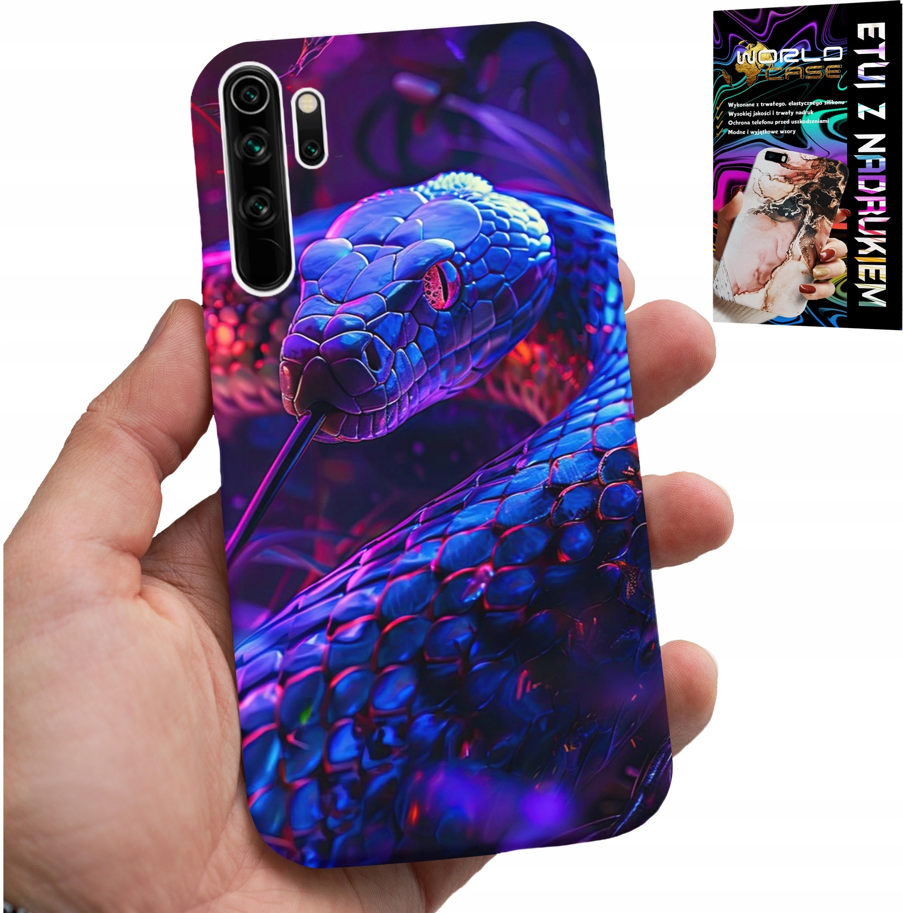 ETUI DO XIAOMI NOTE 8 - WĄŻ KOBRA GRZECHOTNIK GADY CASE + FOLIA