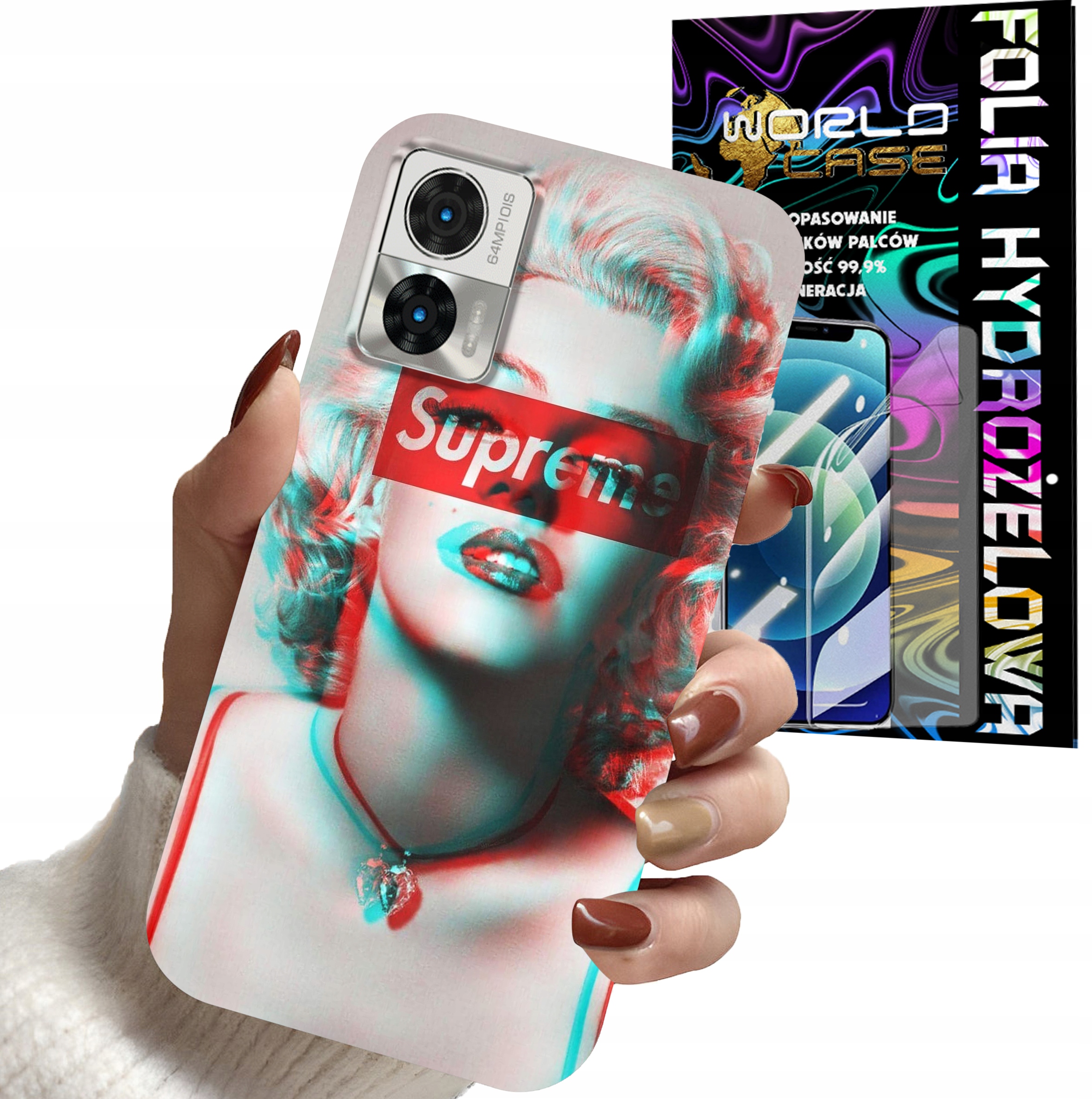 ETUI DO MOTOROLA EDGE 30 NEO / LITE - Monroe MODNE KOBIECE WZORY + FOLIA