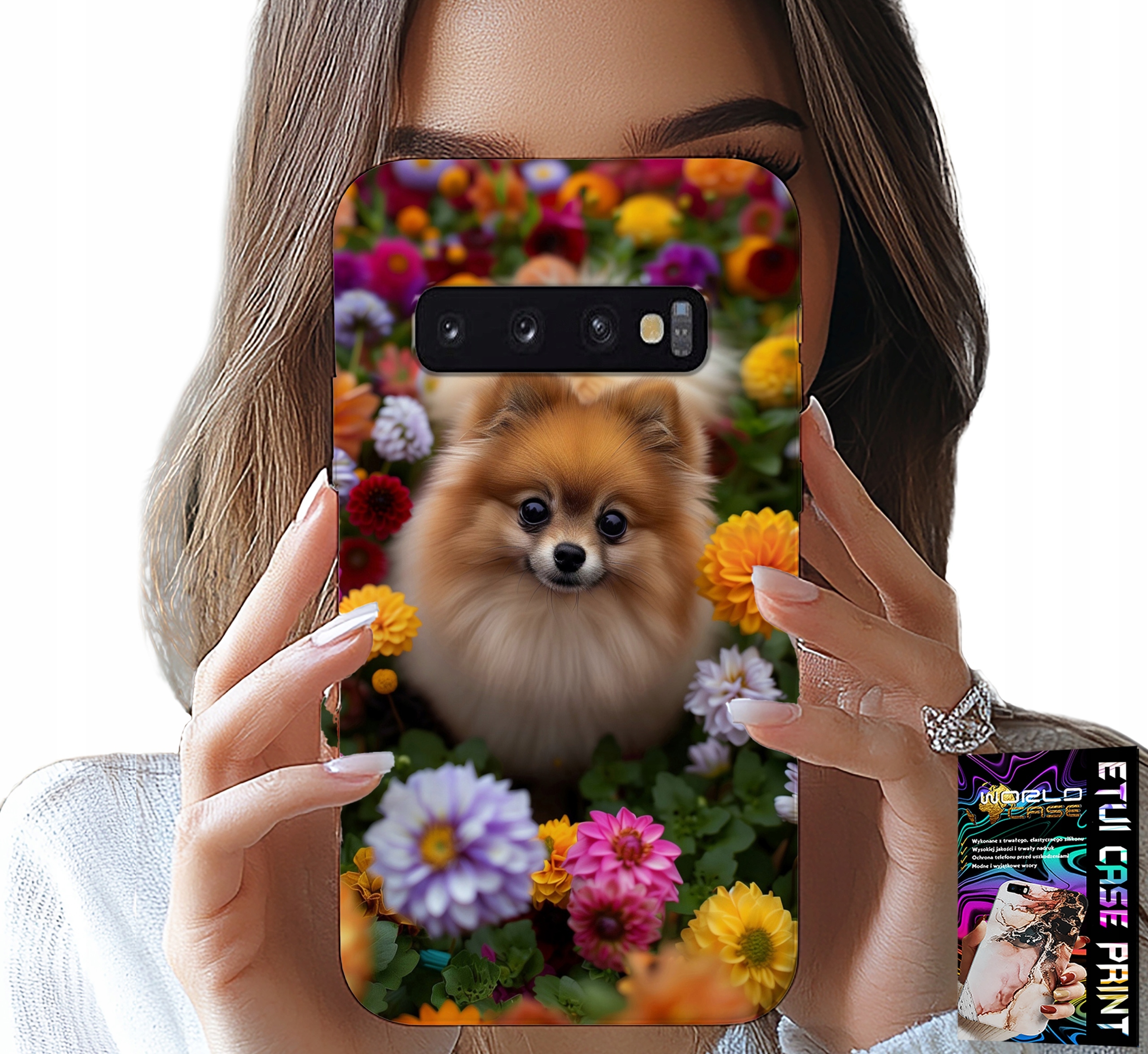 ETUI DO SAMSUNG GALAXY S10 PLUS - SŁODKI PIESEK, POMERANIAN CASE + FOLIA