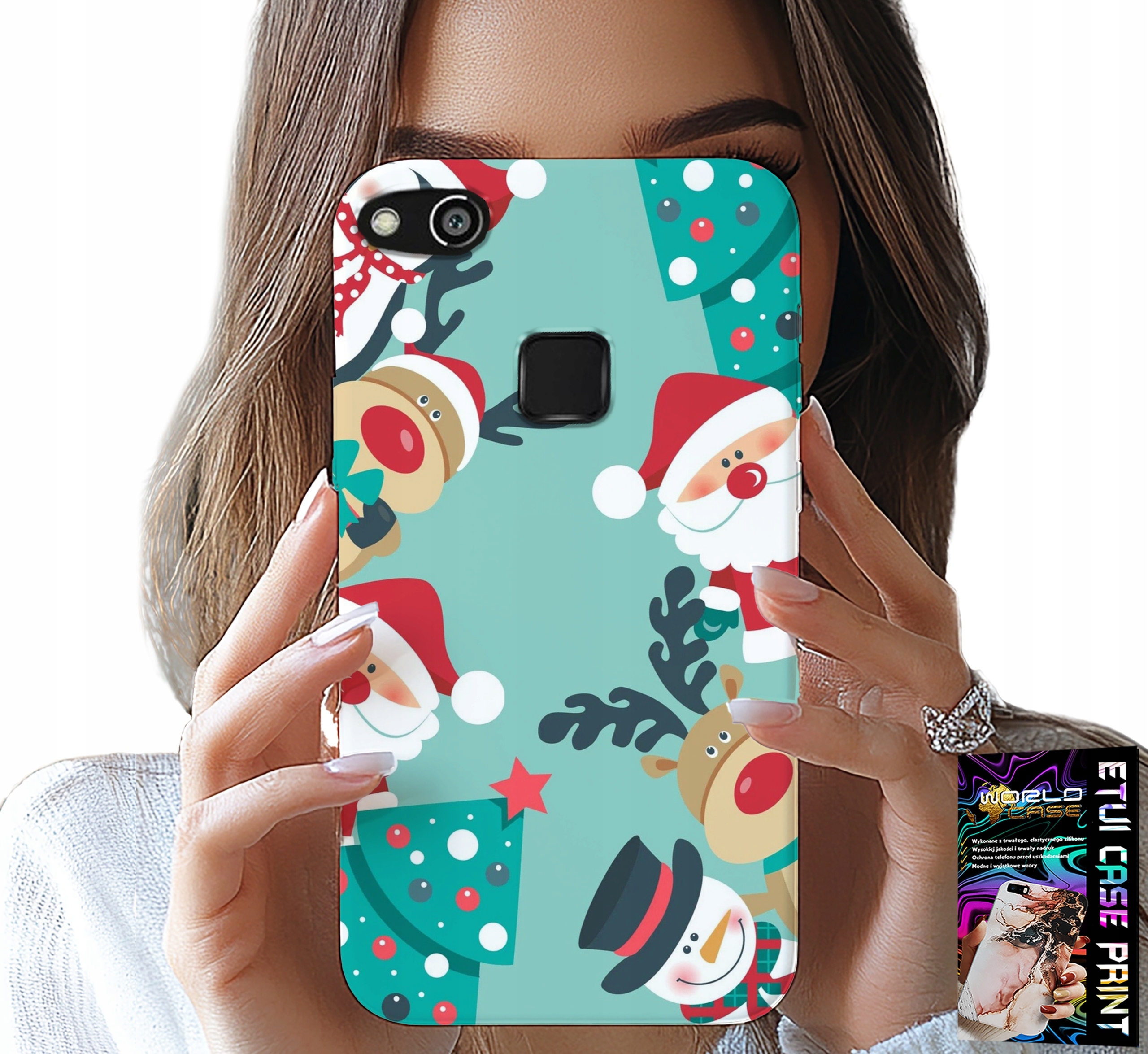 ETUI DO HUAWEI P10 LITE - MIKOŁAJ, RENIFER BAŁWAN ŚWIĄTECZNE WZORY