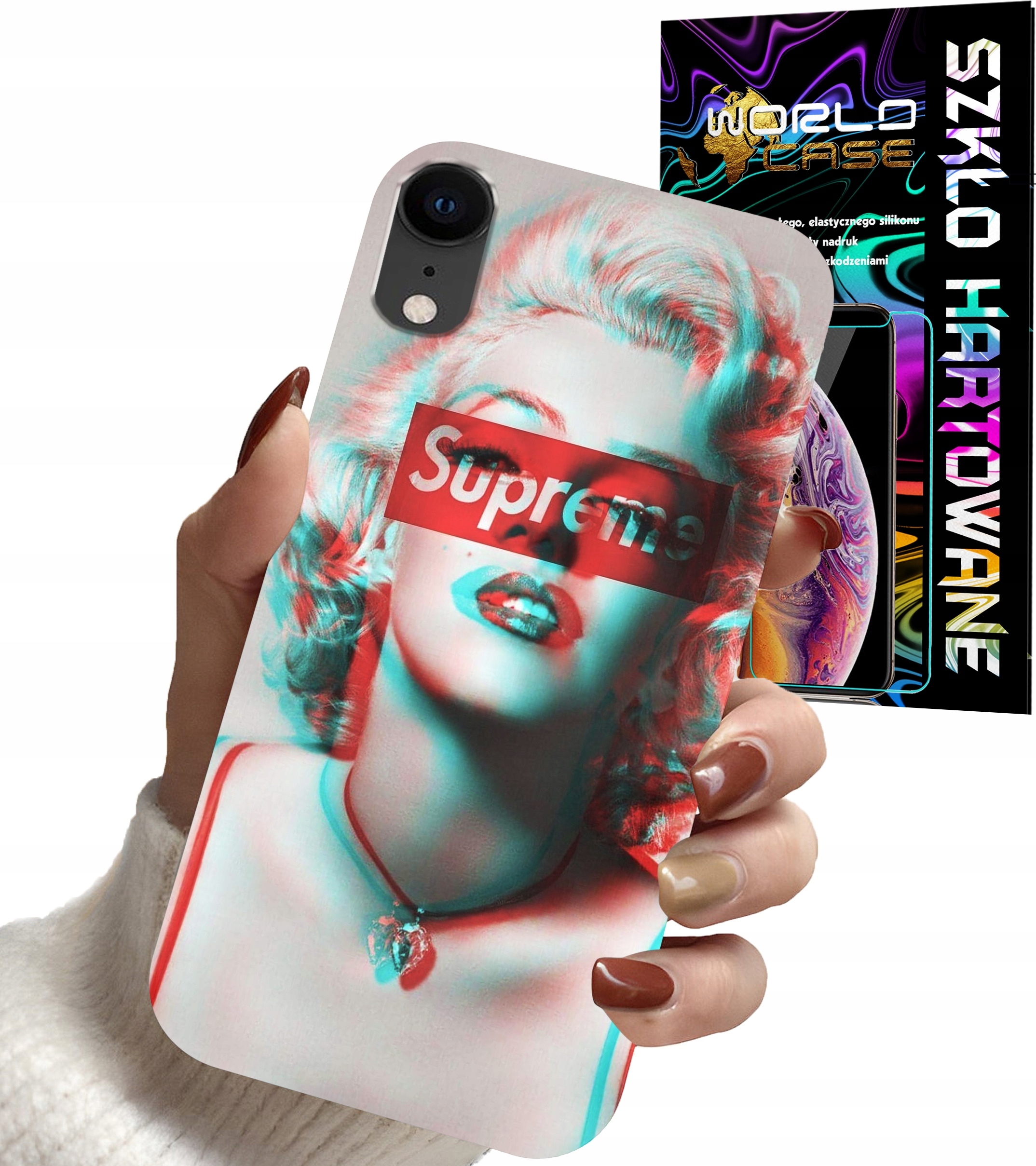 ETUI DO IPHONE XR - Monroe MODNE KOBIECE WZORY + SZKŁO