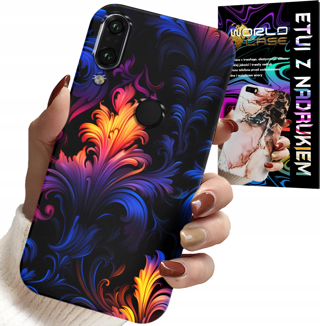 ETUI DO HUAWEI Y7 2019 - ABSTRAKCYJNE KOLOROWE WZORY + FOLIA