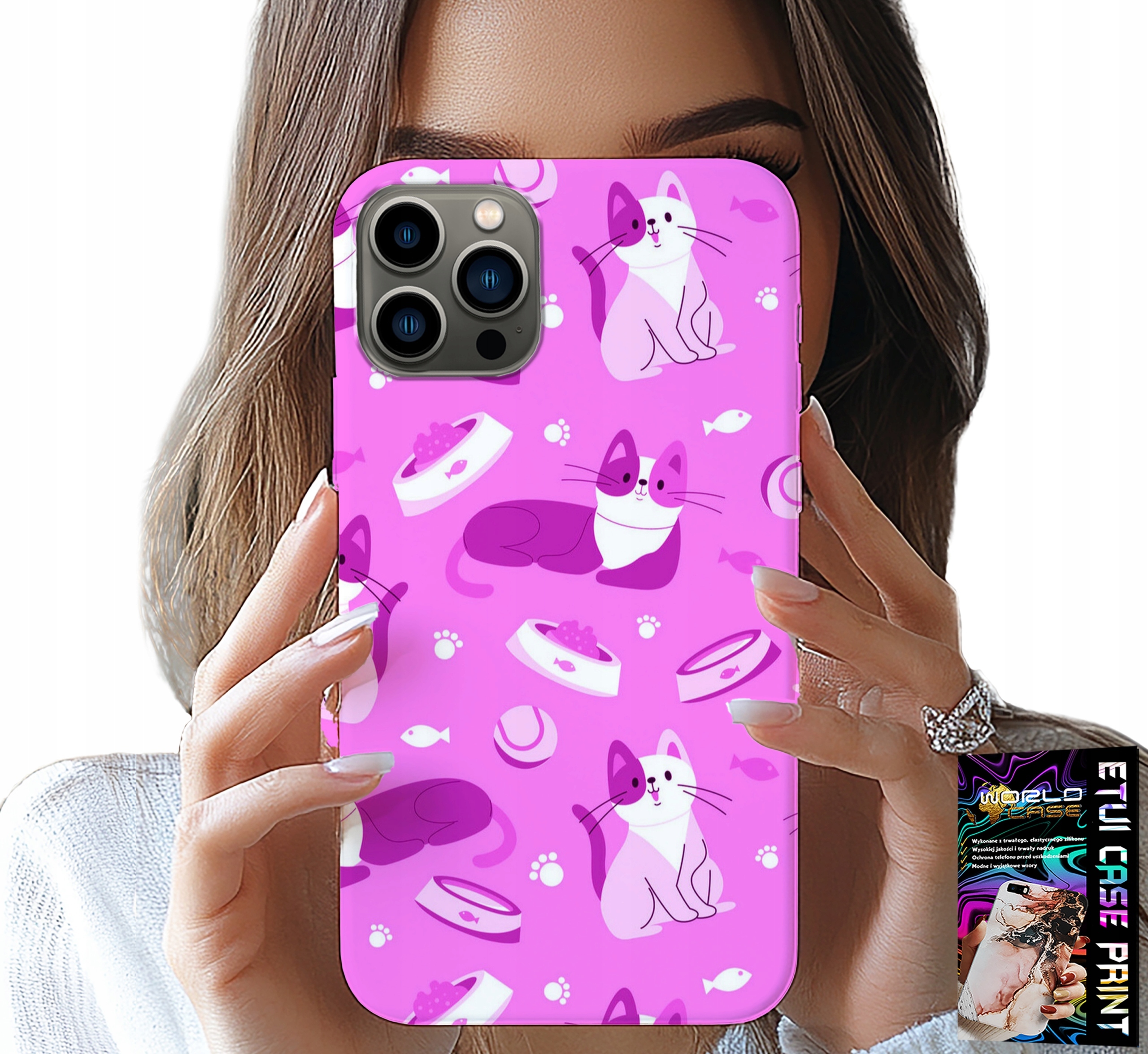 ETUI DO IPHONE 12 PRO - LOVE CAT, WZORY Z KOTAMI KOTY, POKROWIEC