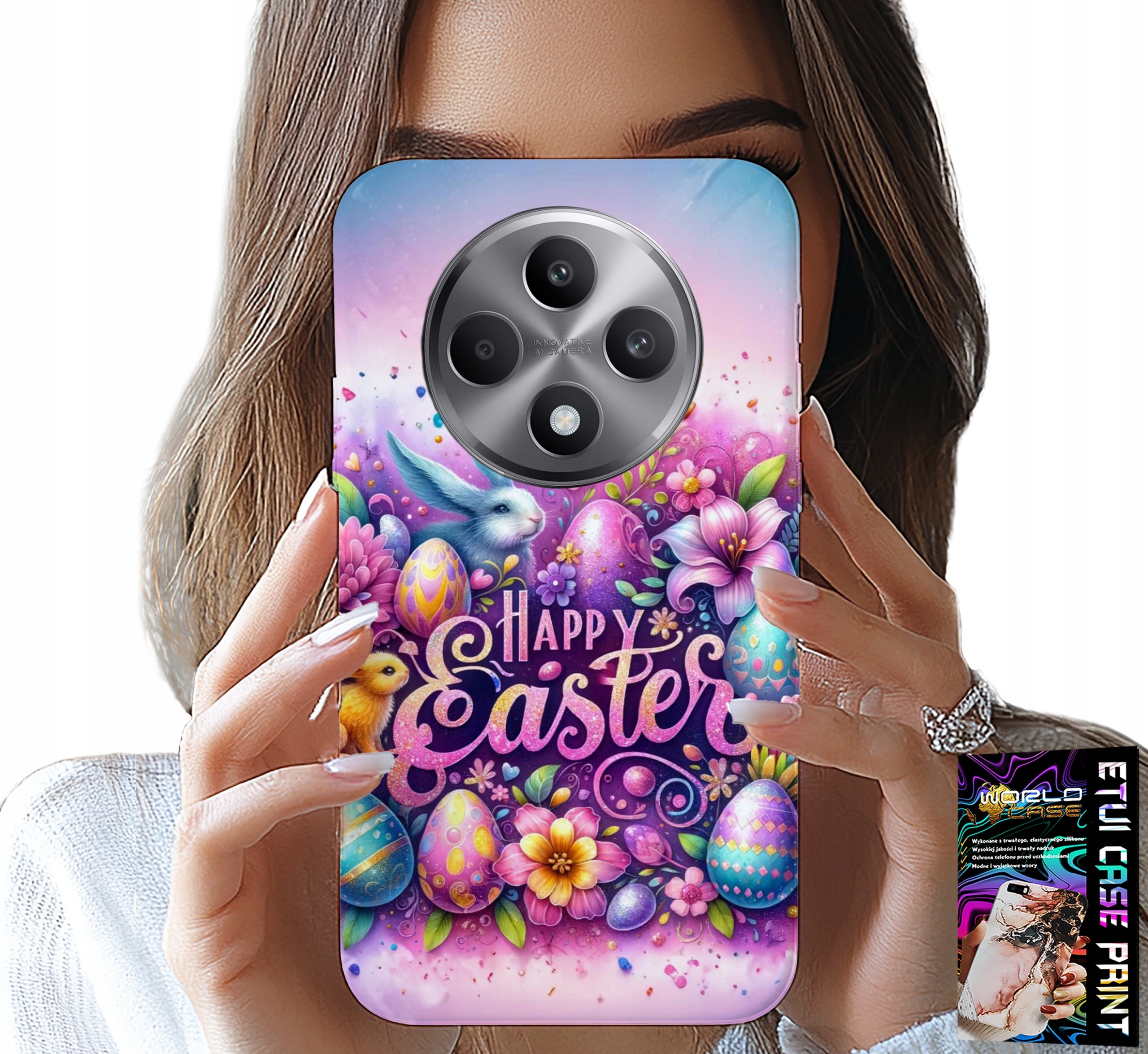 ETUI DO OPPO RENO12 F / 12FS 5G - WESOŁEGO JAJKA, WIELKANOC, PISANKI JAJKA