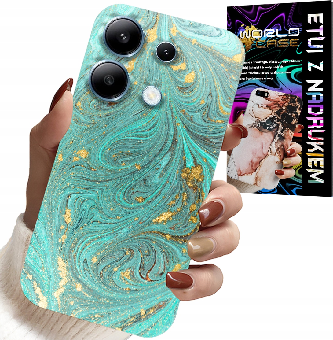 ETUI DO XIAOMI NOTE 13 PRO 5G - MARMURKOWE WZORY + SZKŁO HARTOWANE