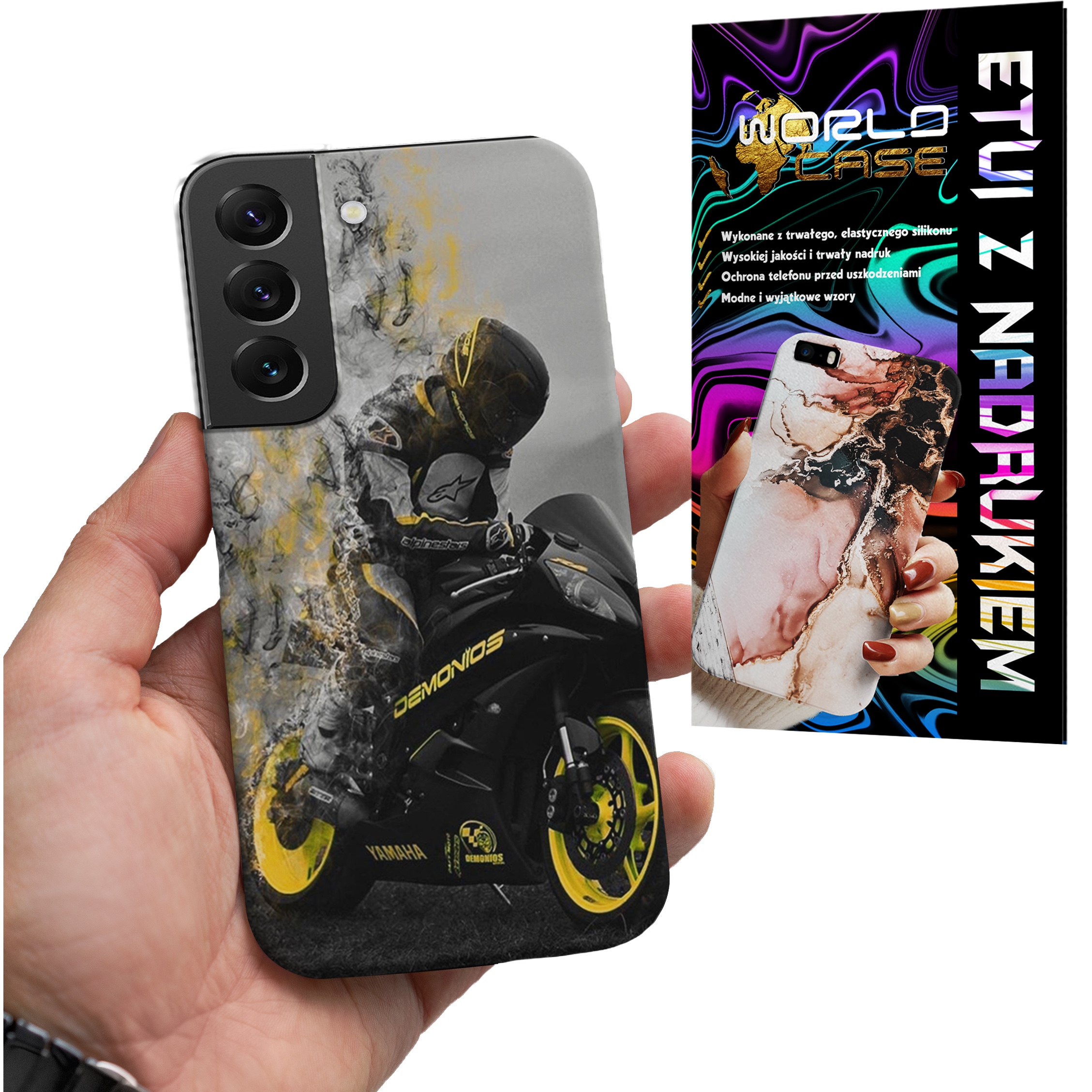 ETUI CASE DO SAMSUNG S22 PLUS - MOTOR FAN Motocykle MĘSKIE WZORY PLECKI