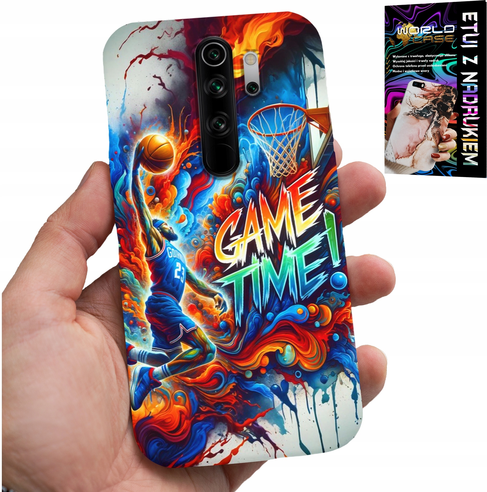ETUI DO XIAOMI REDMI 9 - KOSZYKÓWKA NBA GAME TIME, CASE + SZKŁO