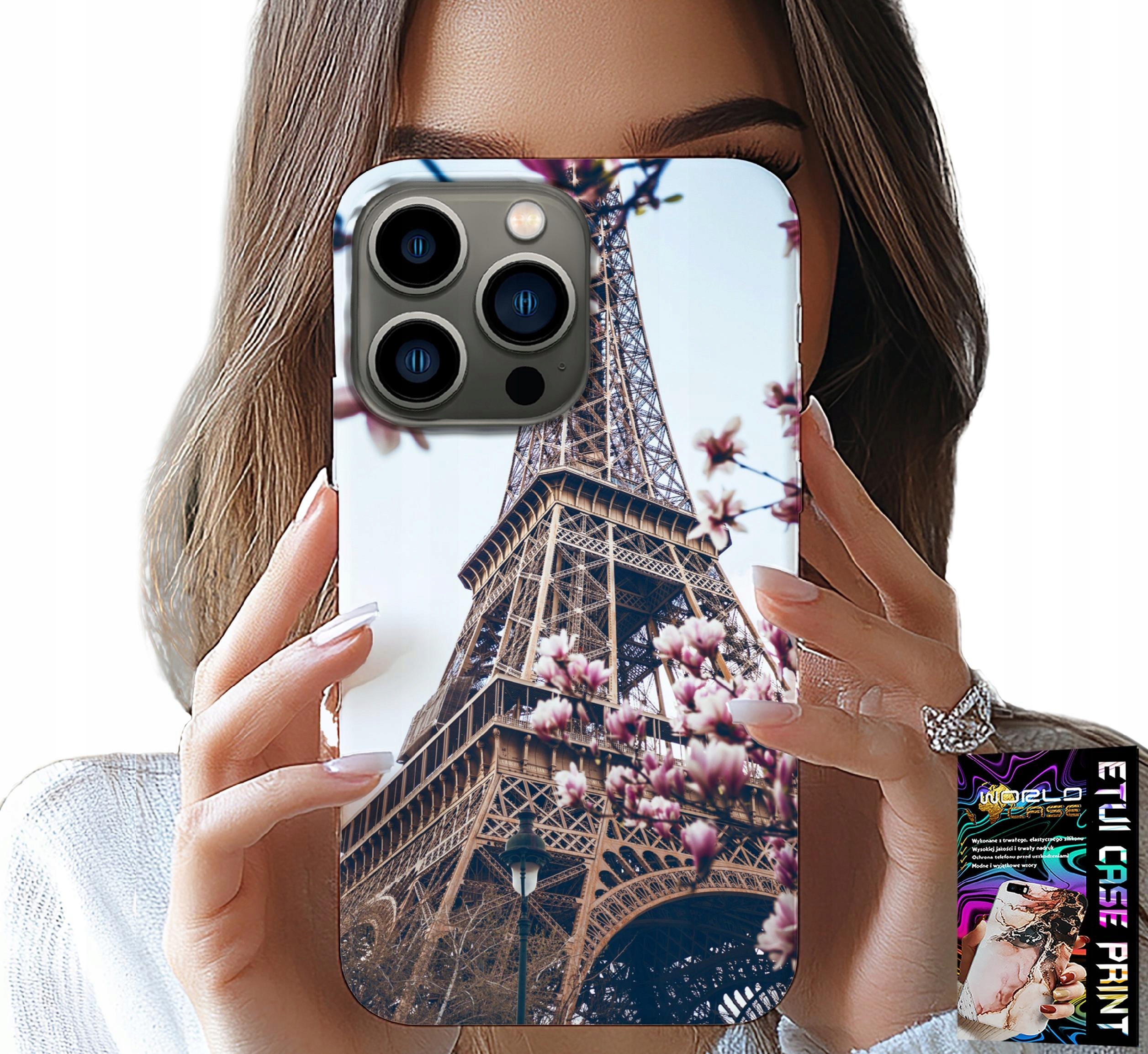ETUI DO IPHONE 14 PRO MAX - PARYŻ WIEŻA EIFFLA PIĘKNE MIEJSCA PLECKI