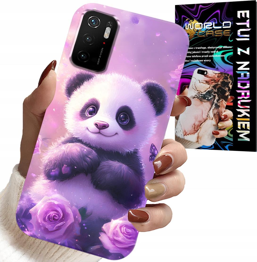 ETUI DO XIAOMI POCO M3 PRO 5G - SŁODKA PANDA WZORY DLA DZIECI + SZKŁO