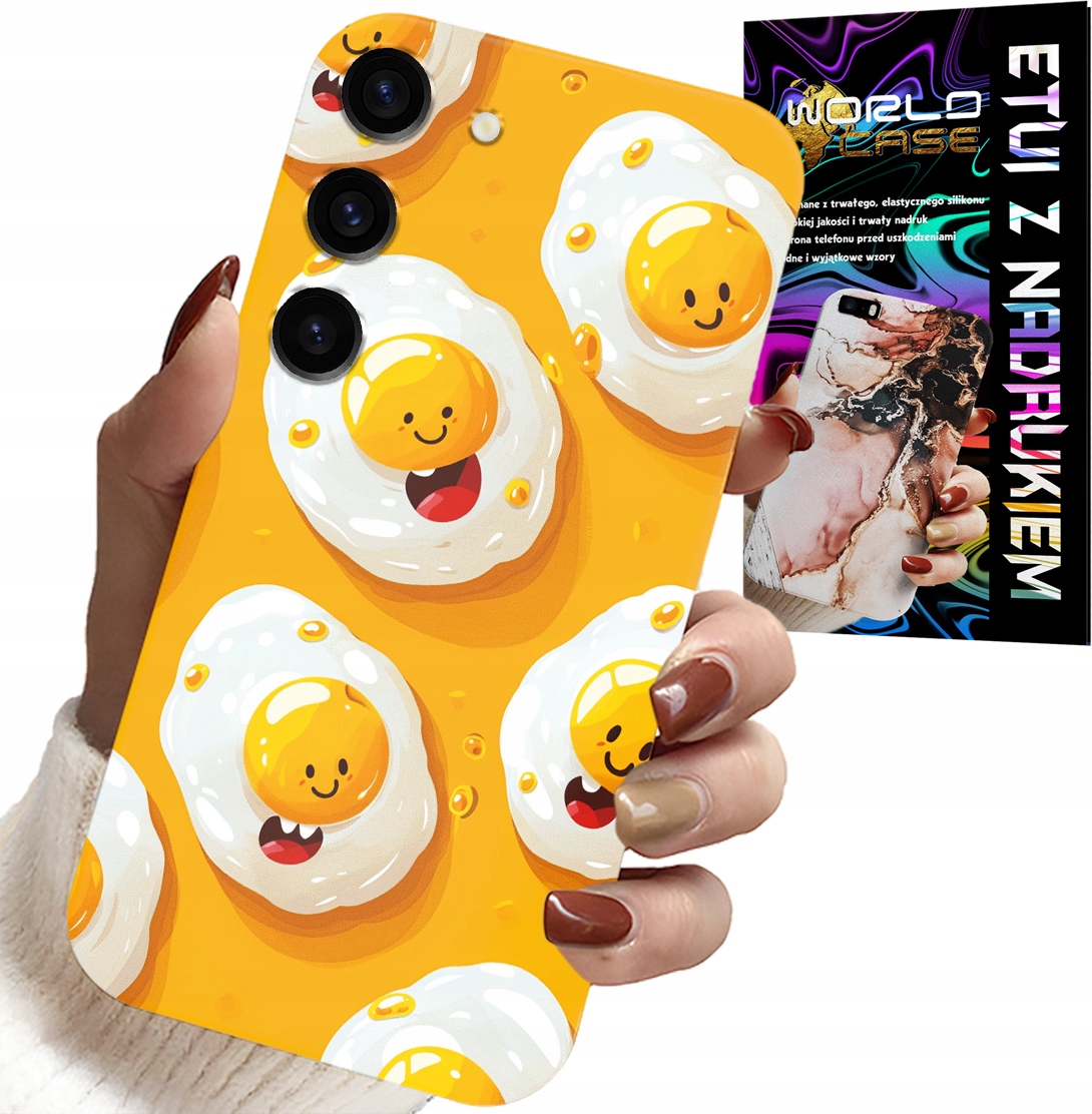 ETUI DO SAMSUNG GALAXY S23 PLUS - SŁODKIE UŚMIECHNIĘTE JAJKA CASE + FOLIA