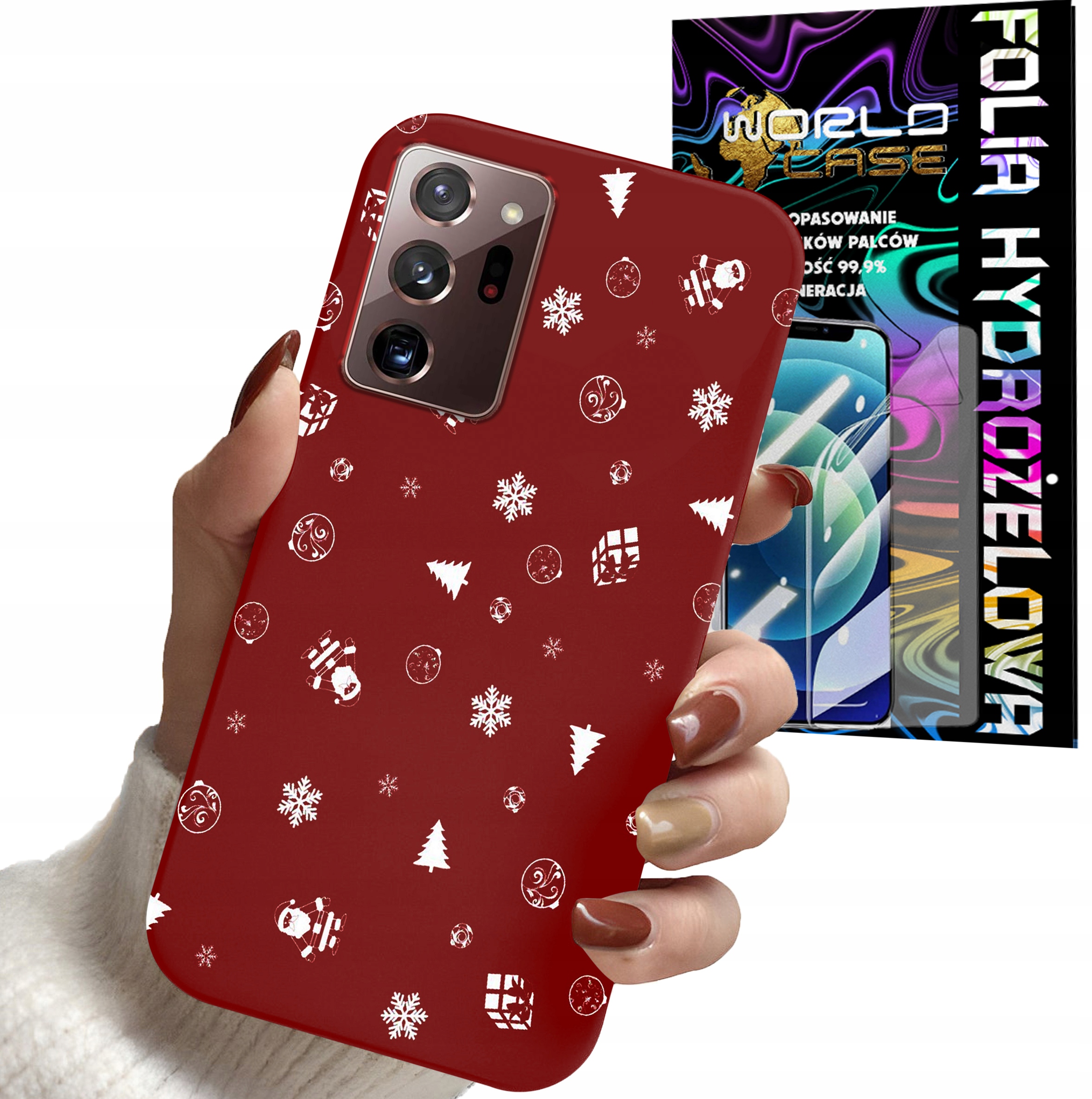 ETUI DO SAMSUNG NOTE 20 ultra - ŚWIĄTECZNE WZORY CHOINKA MIKOŁAJ + FOLIA