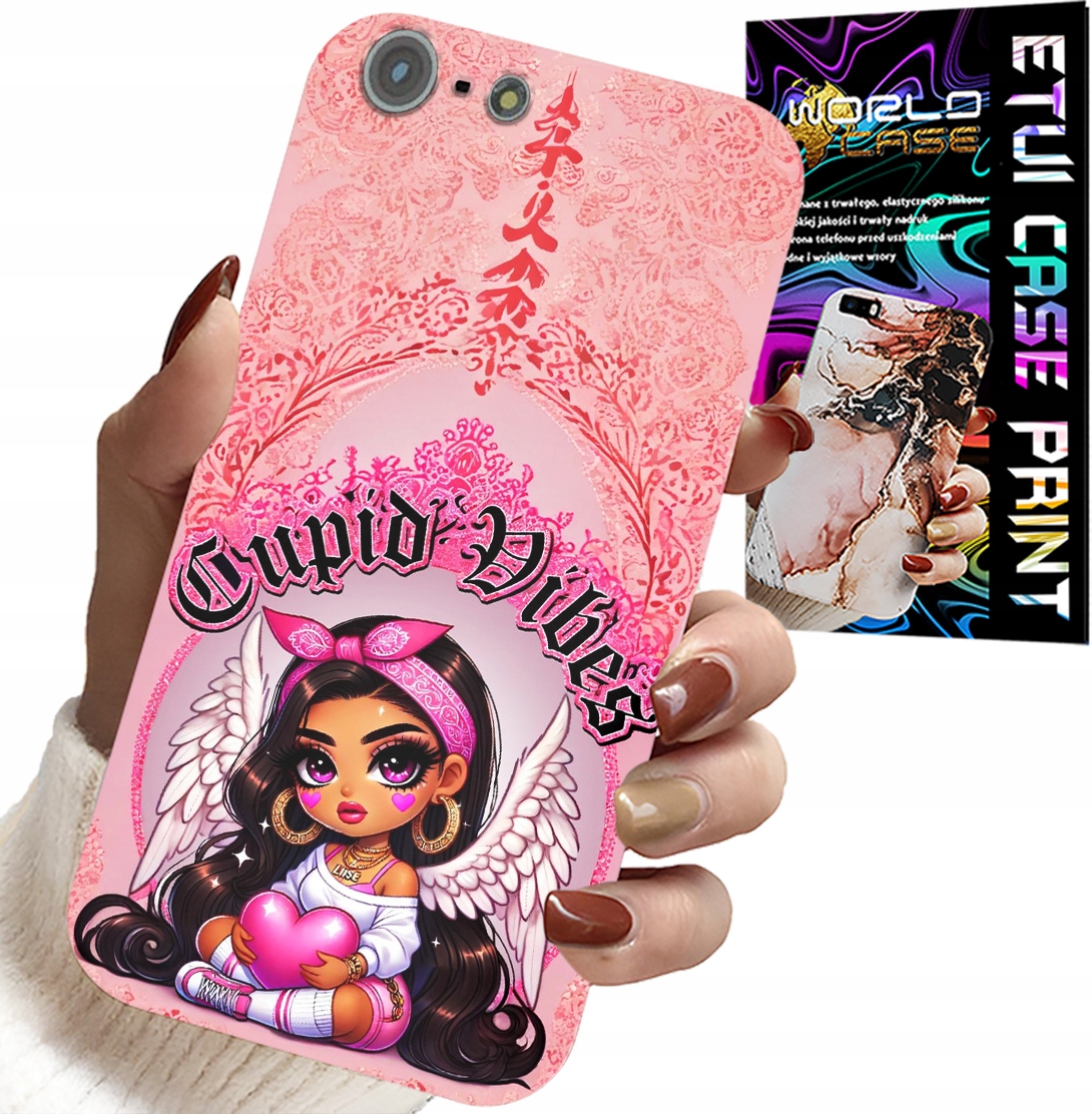 ETUI DO IPHONE 5 / 5S / 5C - CUPID VIBES Z UROCZĄ ANIOŁKIEM PLECKI