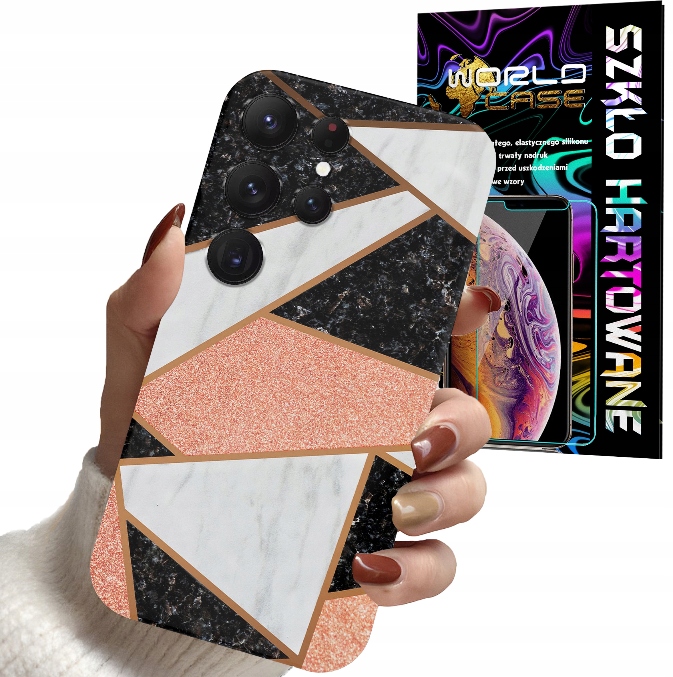 ETUI DO SAMSUNG S24 ULTRA - GEOMETRYCZNE WZORY DLA KOBIET PLECKI + SZKŁO