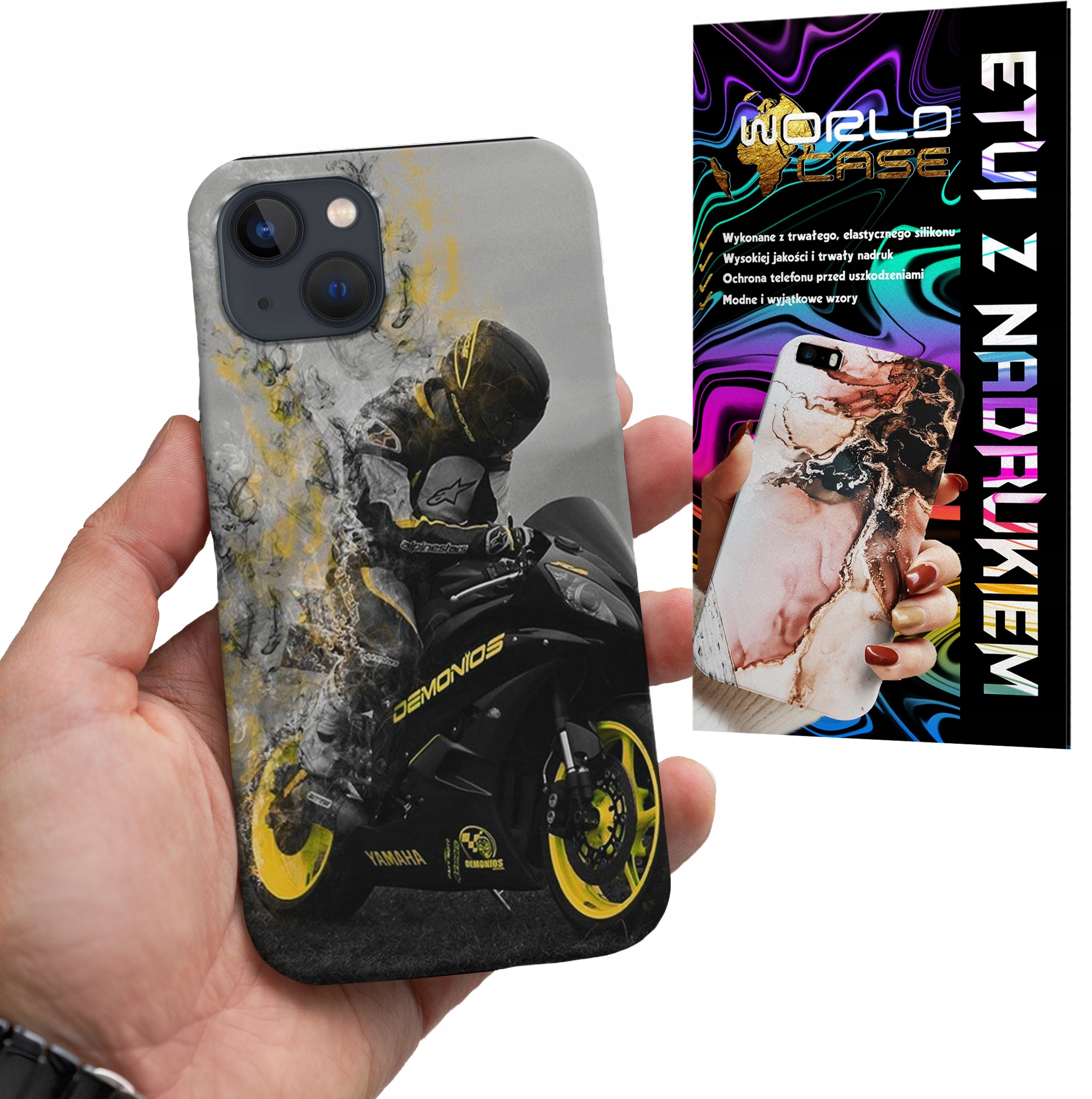 ETUI CASE DO IPHONE 14 PLUS - MOTOR FAN Motocykle MĘSKIE WZORY PLECKI