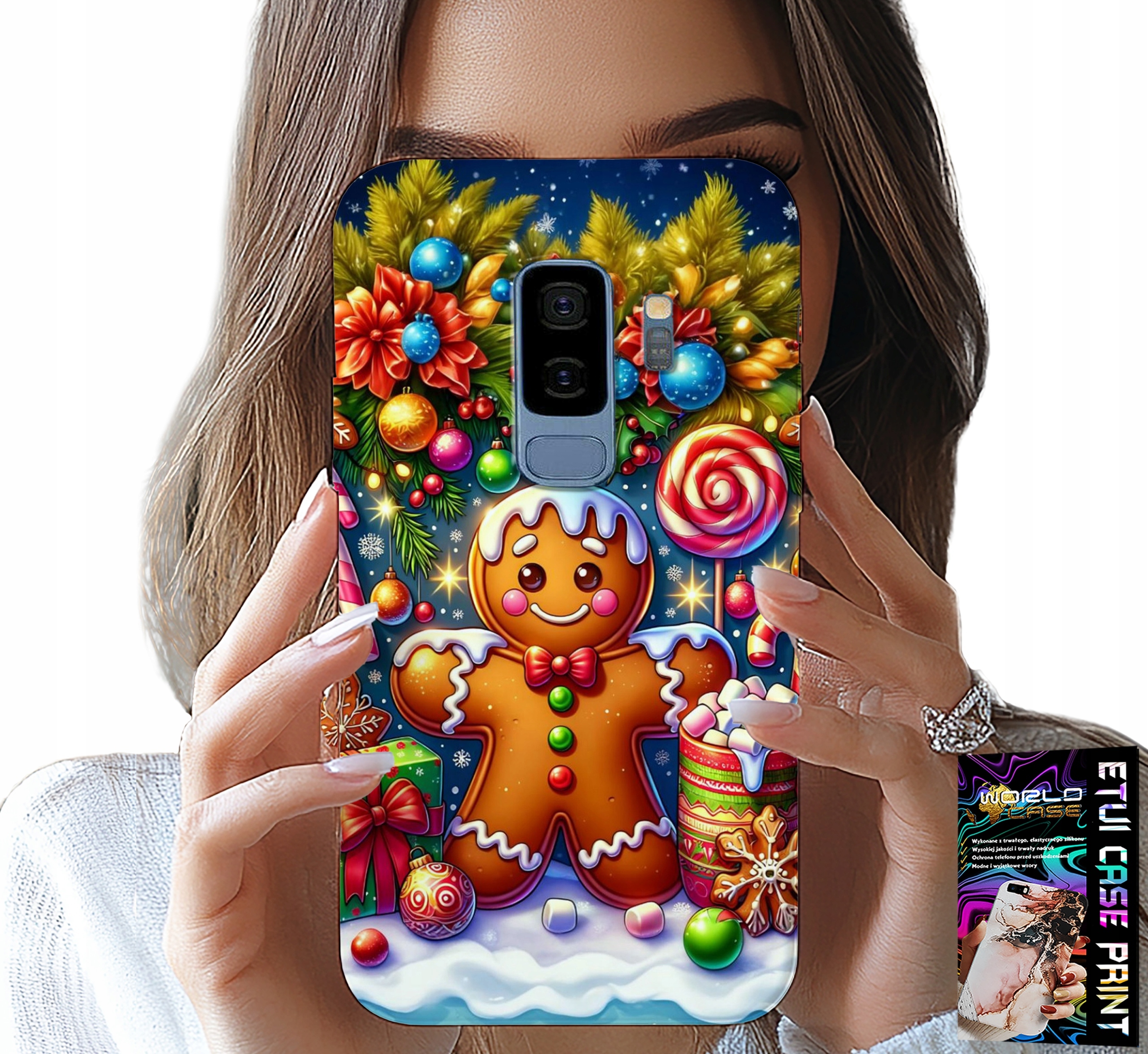 ETUI DO SAMSUNG GALAXY S9 PLUS - PIERNIK, CUKIERKOWE WZORY ŚWIĘTA + FOLIA