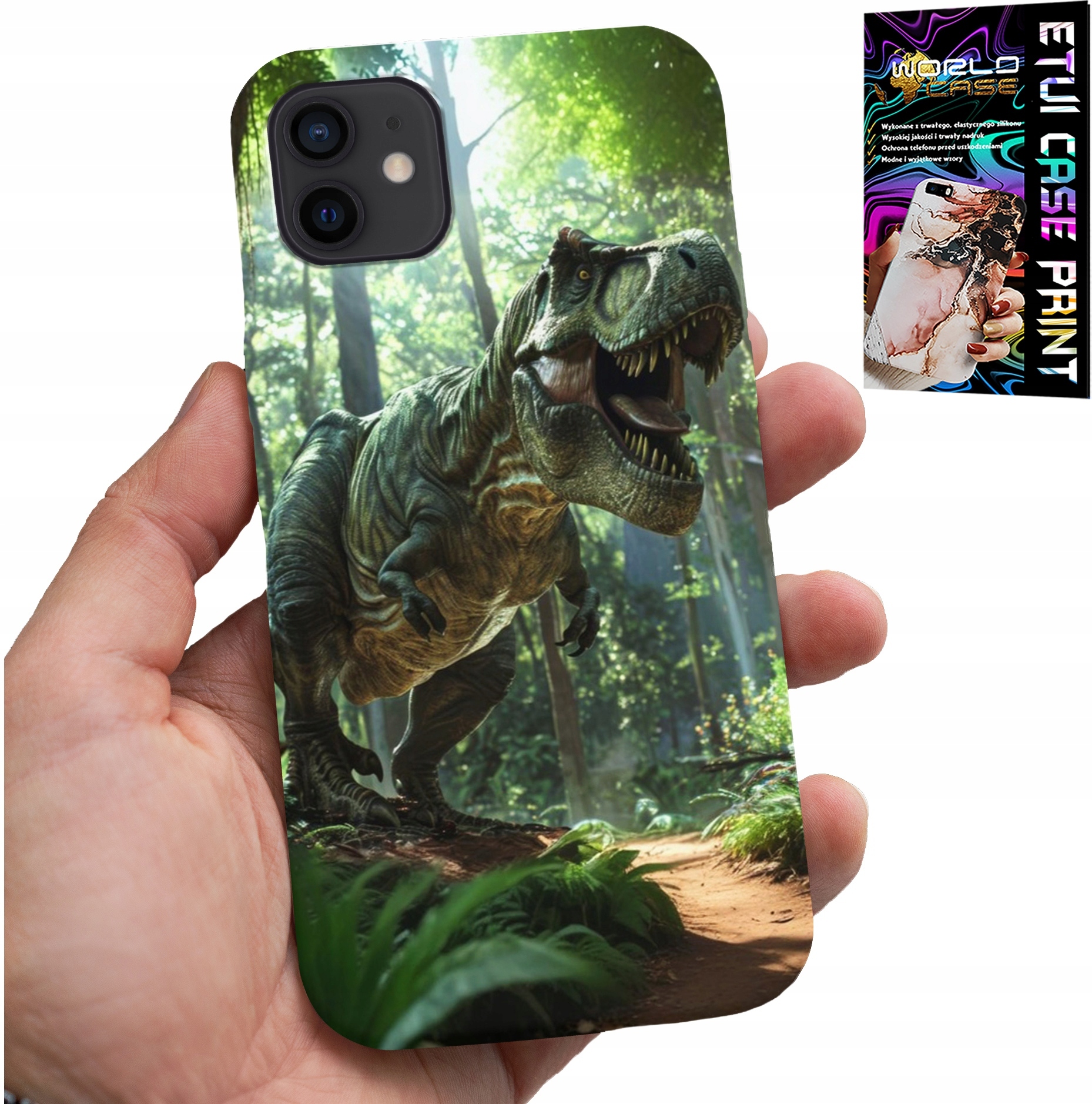 ETUI DO IPHONE 12 - DINO DINOZAUR TYRANOZAUR CASE + SZKŁO