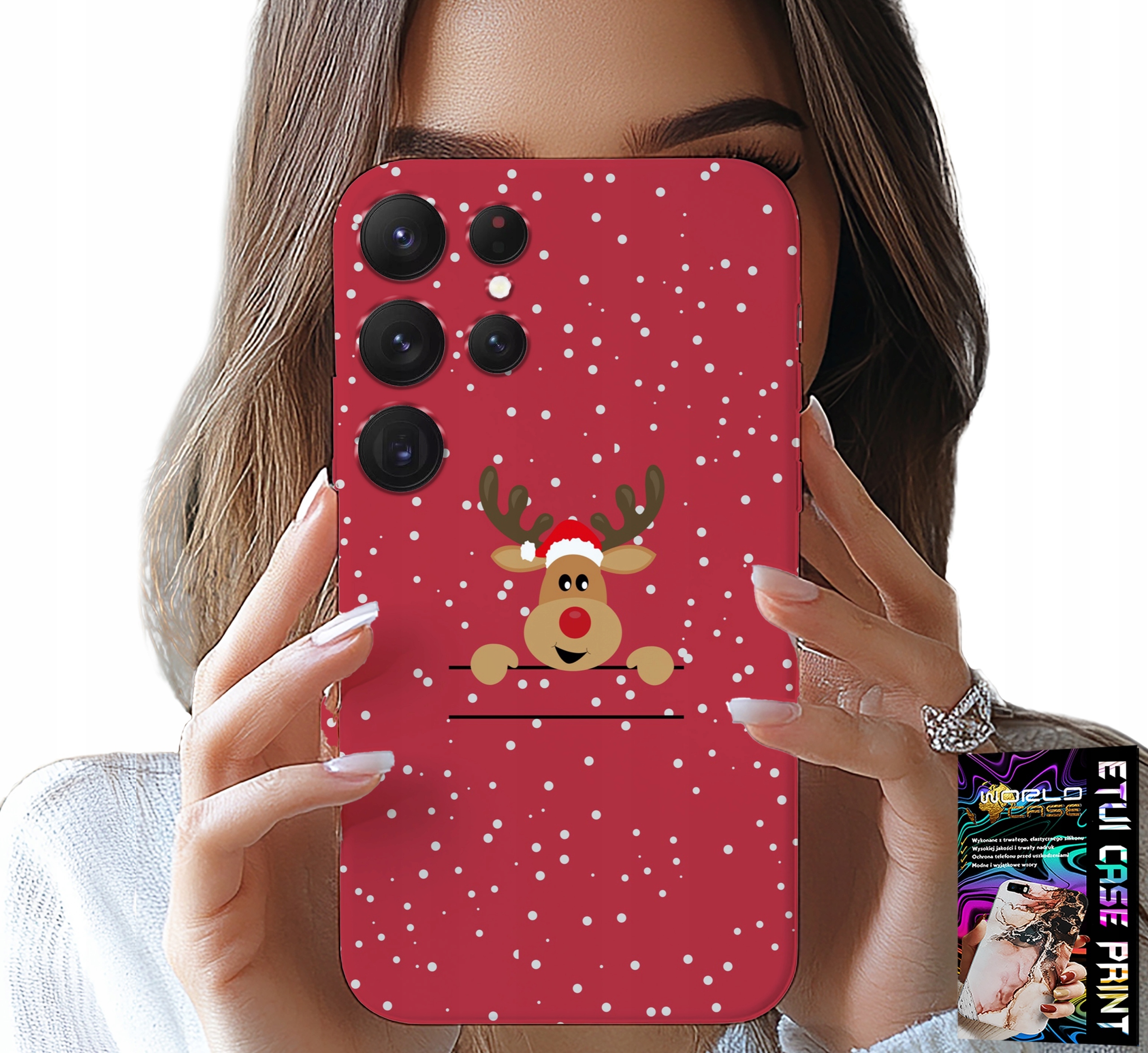 ETUI DO SAMSUNG GALAXY S24 ULTRA - ŚWIĄTECZNY RENIFER MIKOŁAJ ŚWIĘTA +SZKŁO