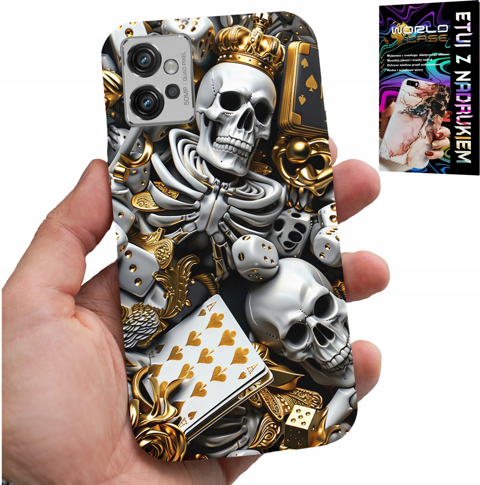 ETUI DO MOTOROLA G32 - KRÓL POKER KOŚCI AS WZORY DLA MĘŻCZYZN