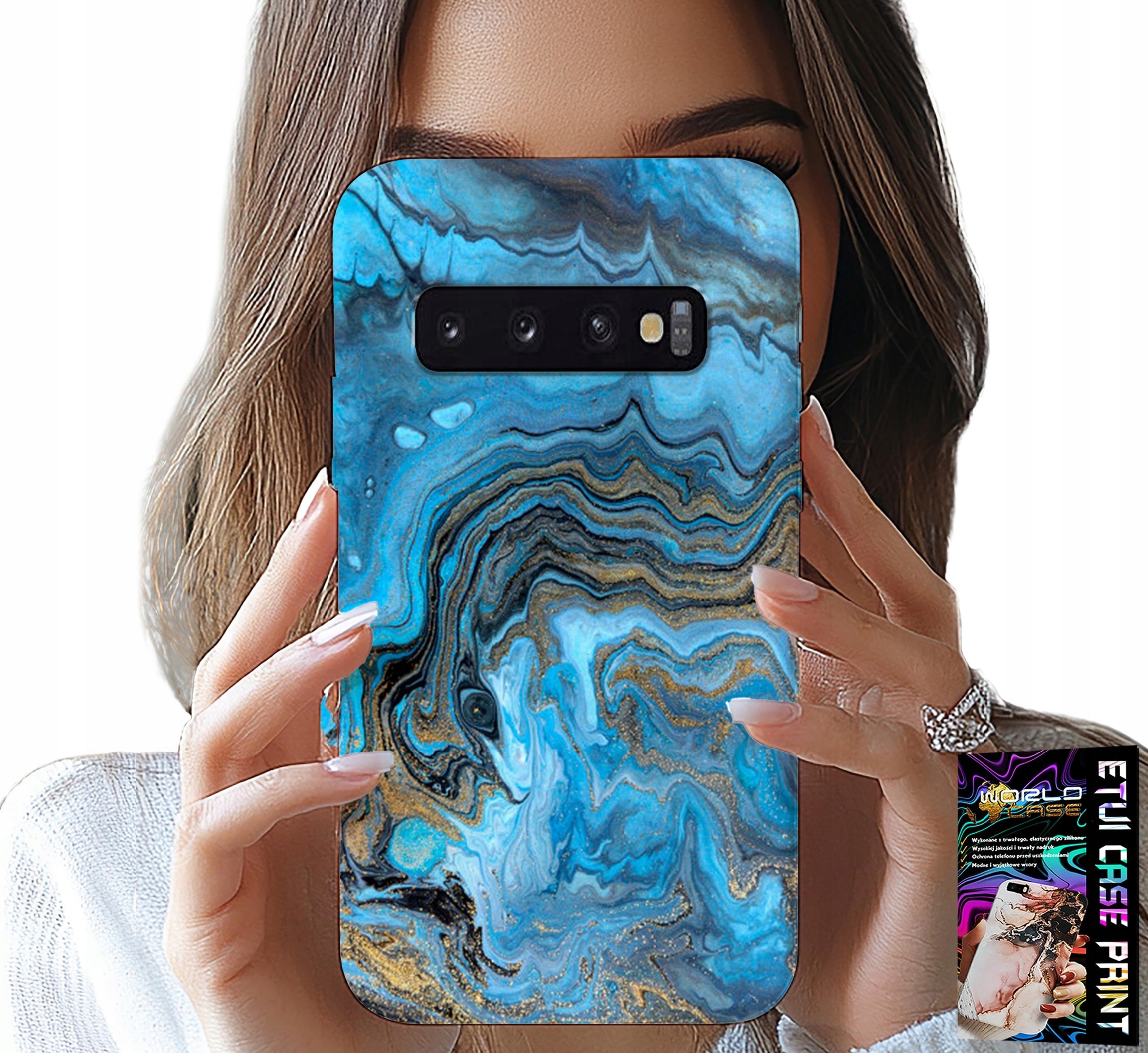 ETUI DO SAMSUNG GALAXY S10 PLUS - MARMURKOWE WZORY OBUDOWA CASE + FOLIA