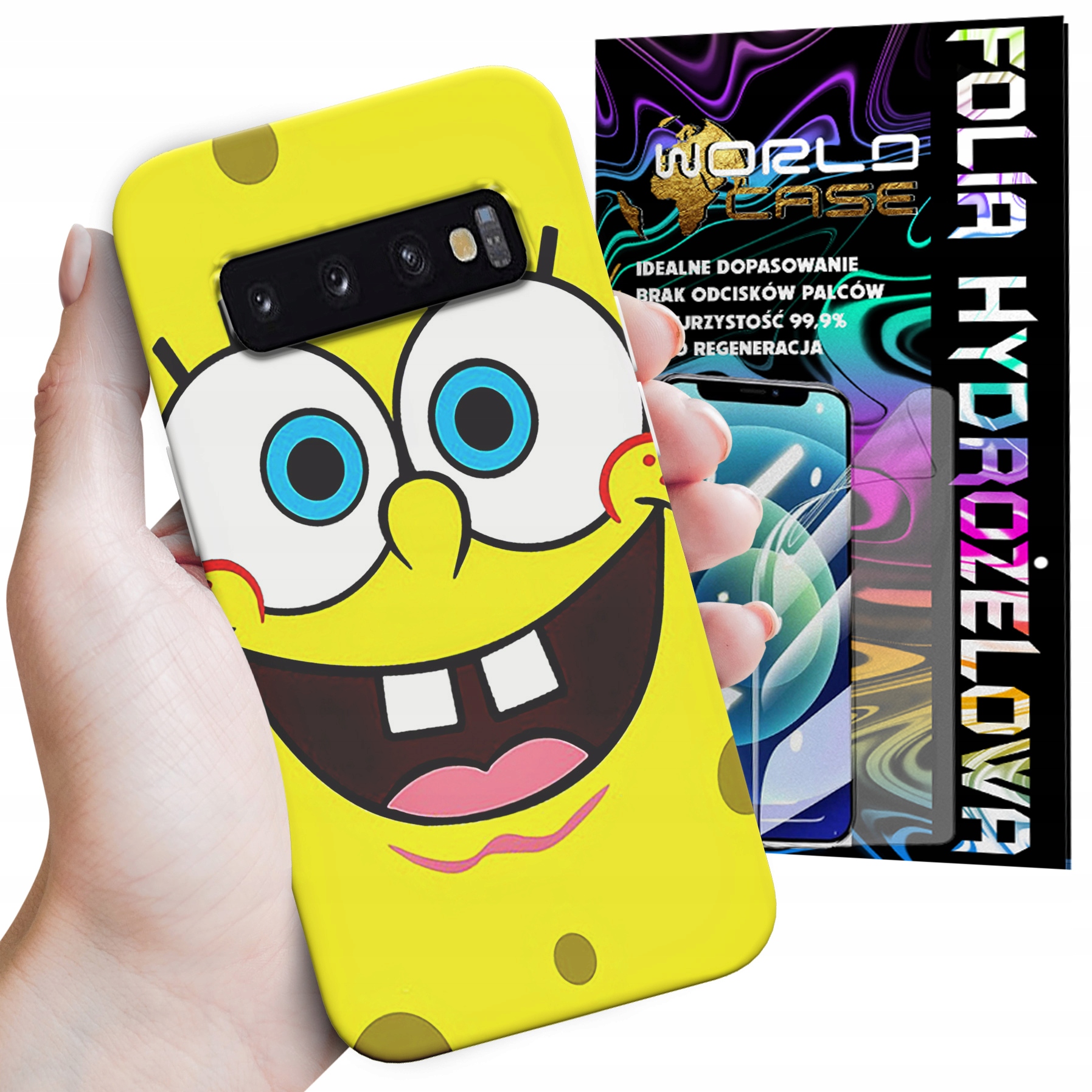 ETUI CASE DO SAMSUNG S10 PLUS - SPONGEBOB BAJKI GRY WYBÓR PLECKI + FOLIA