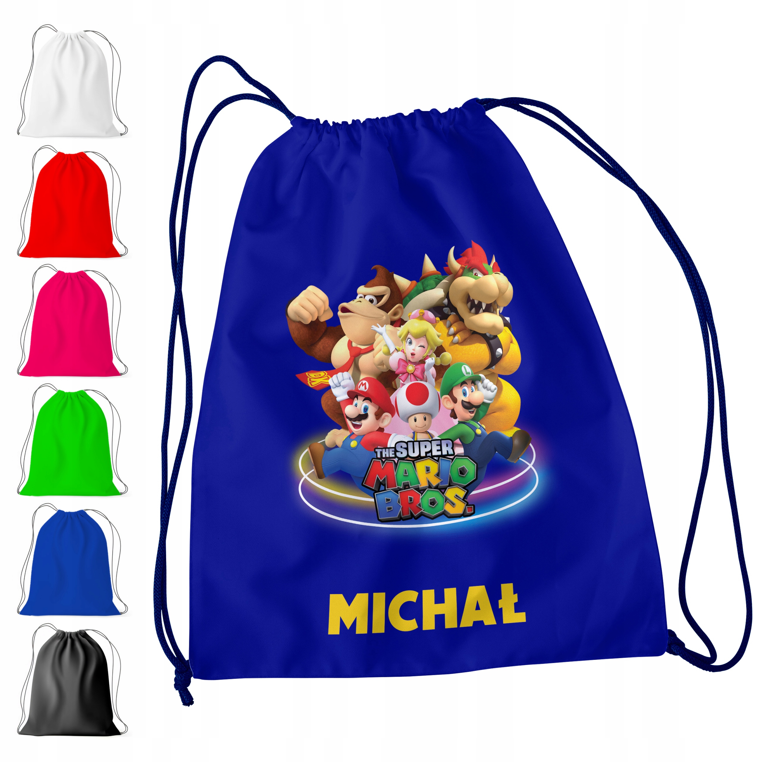 WOREK PLECAK SPORTOWY NA WF DLA DZIECI - SUPER MARIO BROS + IMIĘ! LUIGI