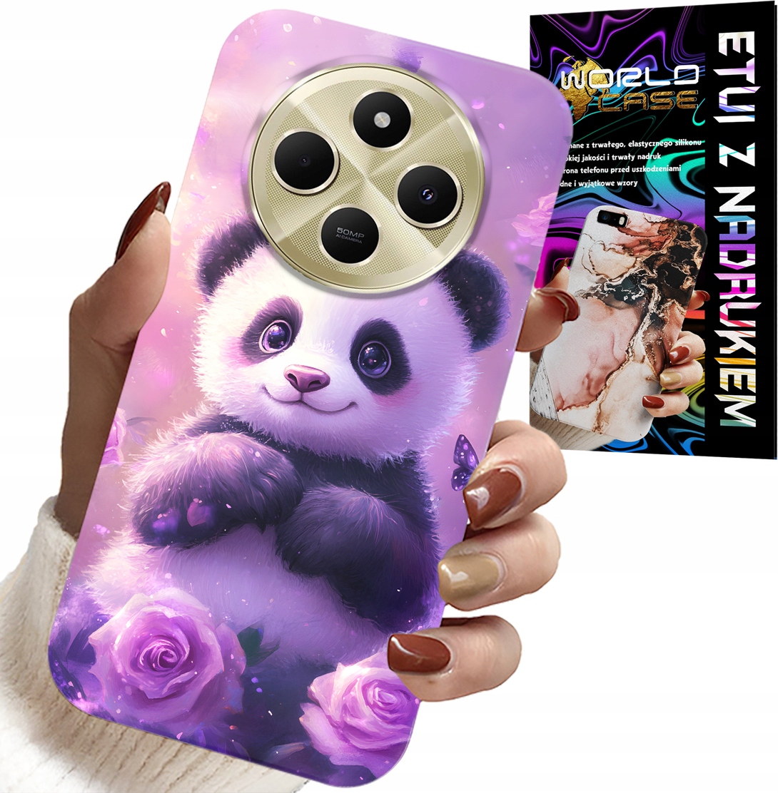 ETUI DO XIAOMI REDMI 14C 4G - SŁODKA PANDA WZORY DLA DZIECI + SZKŁO