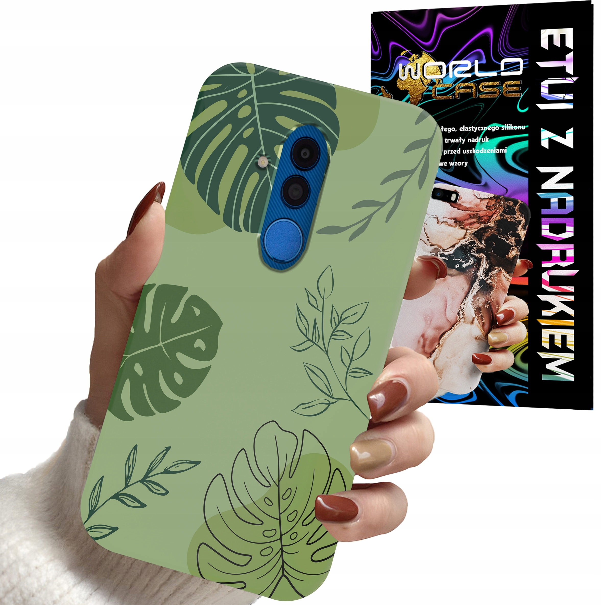 ETUI CASE DO HUAWEI MATE 20 LITE - LIŚCIE WZORY DLA KOBIET KWIATY RÓŻE