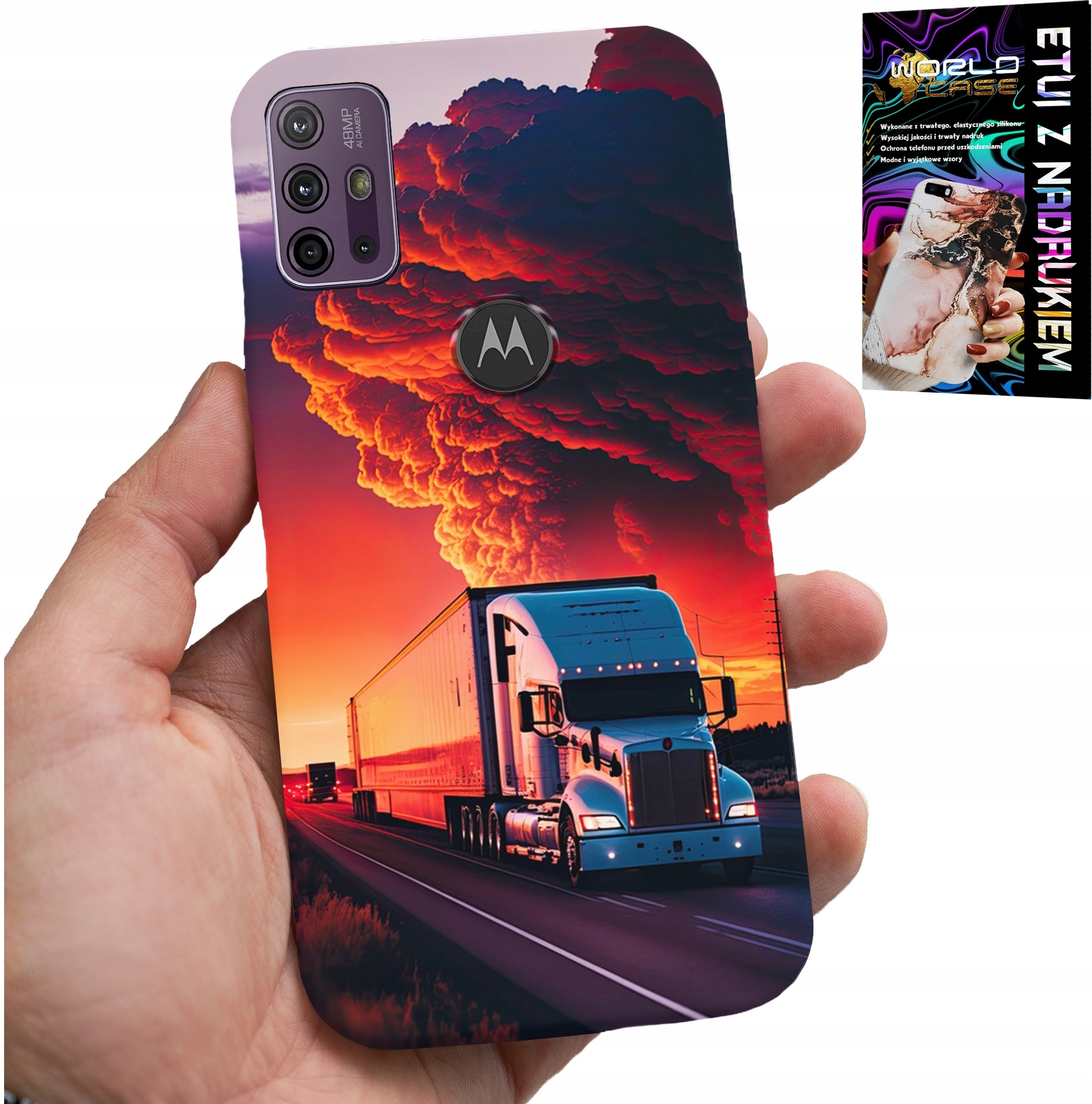 ETUI DO MOTOROLA MOTO G10 POWER - TIR CIĘŻARÓWKA CASE + SZKŁO HARTOWANE