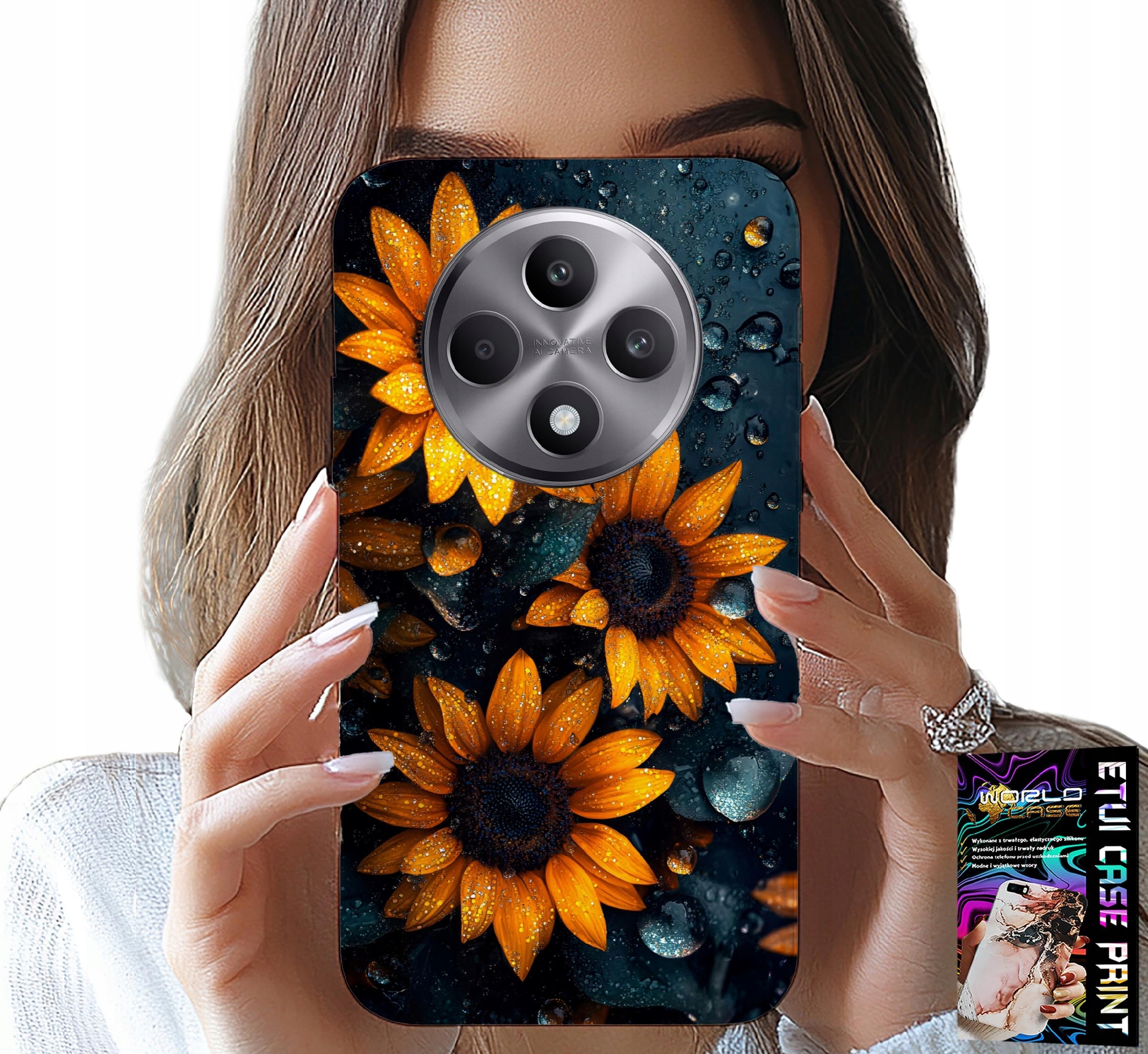 ETUI DO OPPO RENO12 F / 12FS 5G - SŁONECZNIKI, SŁONECZNIK, KWIECISTE WZORY