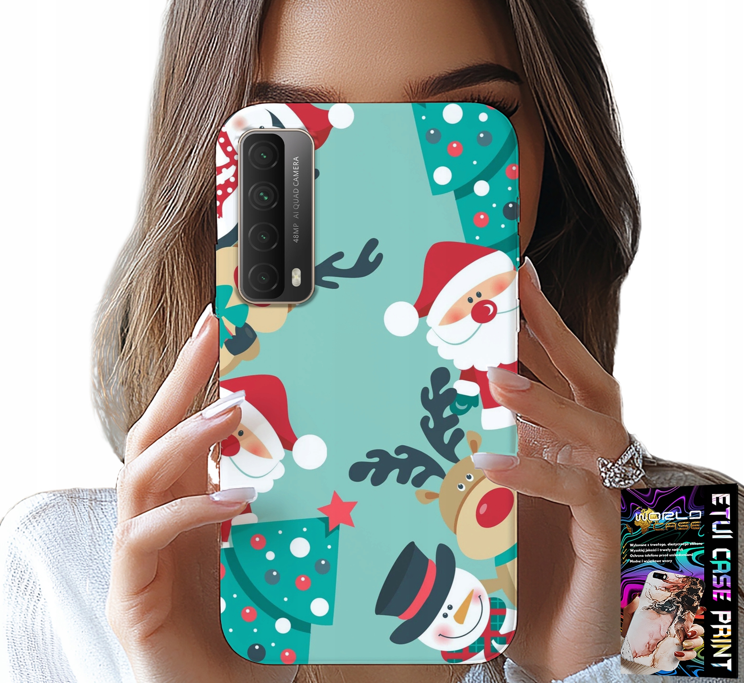 ETUI DO HUAWEI P SMART 2021 - MIKOŁAJ, RENIFER BAŁWAN ŚWIĄTECZNE WZORY