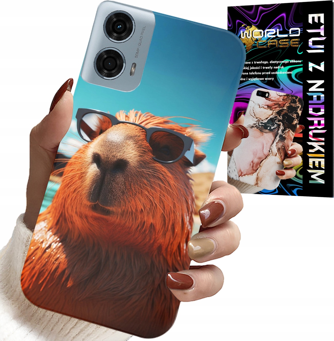 ETUI DO MOTOROLA G24 / G04 - SŁODKA KAPIBARA, CAPIBARA CASE + FOLIA