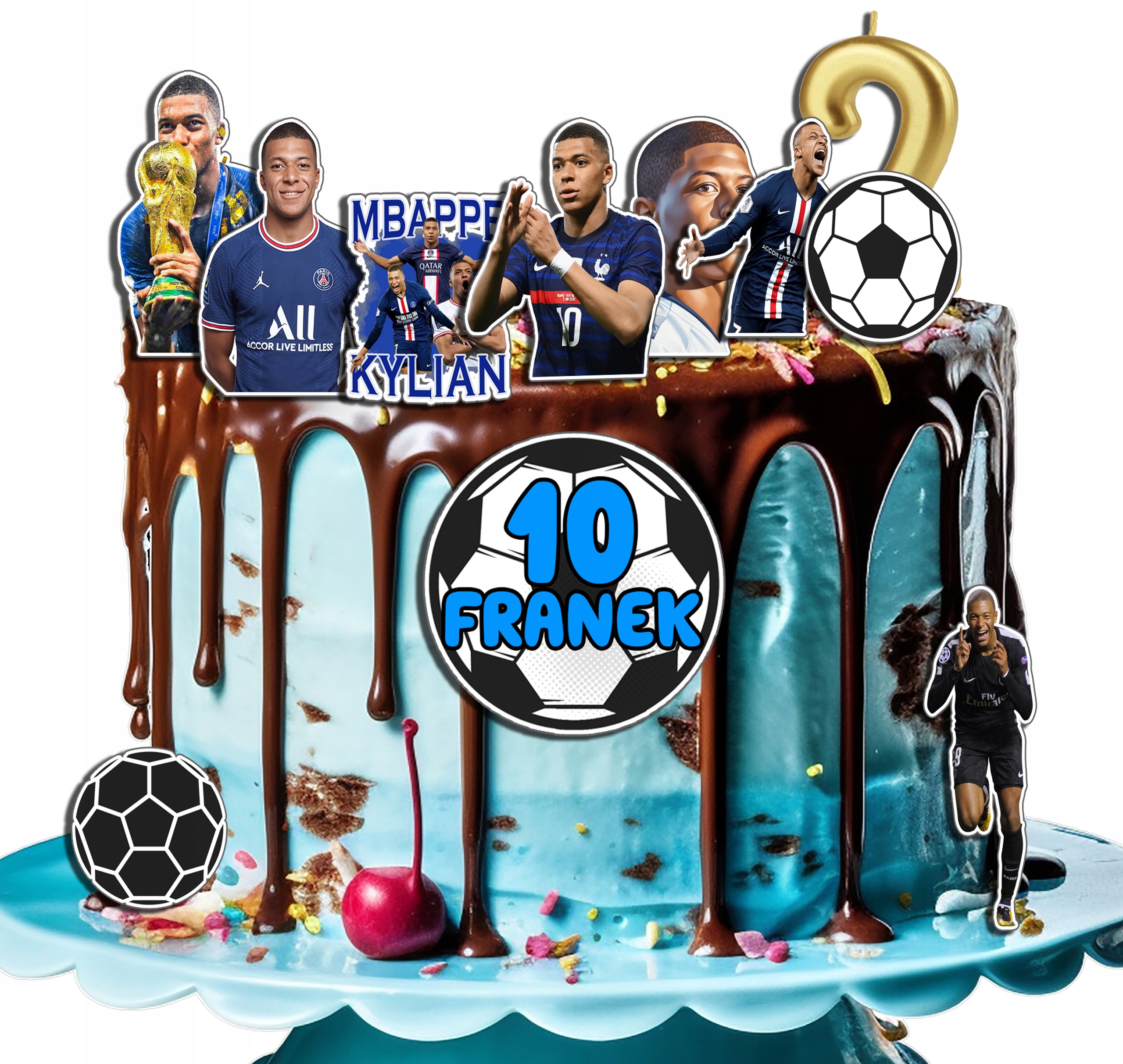 OPŁATEK ZESTAW NA URODZINY MBAPPE PIŁKA + IMIĘ