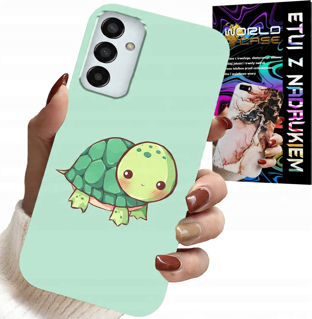 ETUI DO SAMSUNG GALAXY M13 4G - SŁODKIE ŻÓŁWKI WZORY DLA DZIECI + SZKŁO