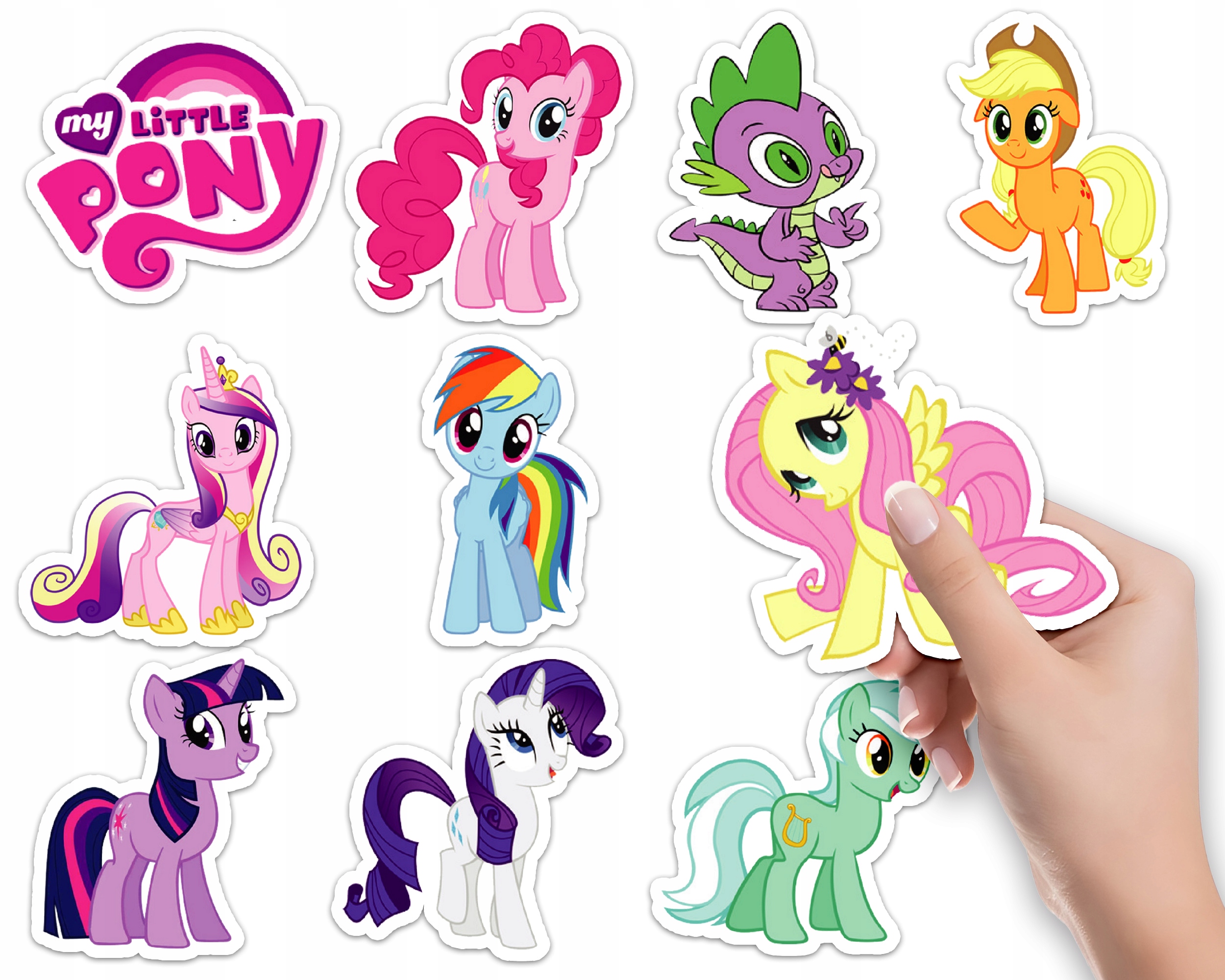 NAKLEJKI NA ZESZYT NALEPKA Z POSTACIAMI KUCYKI MY LITTLE PONY WZORY 10SZT