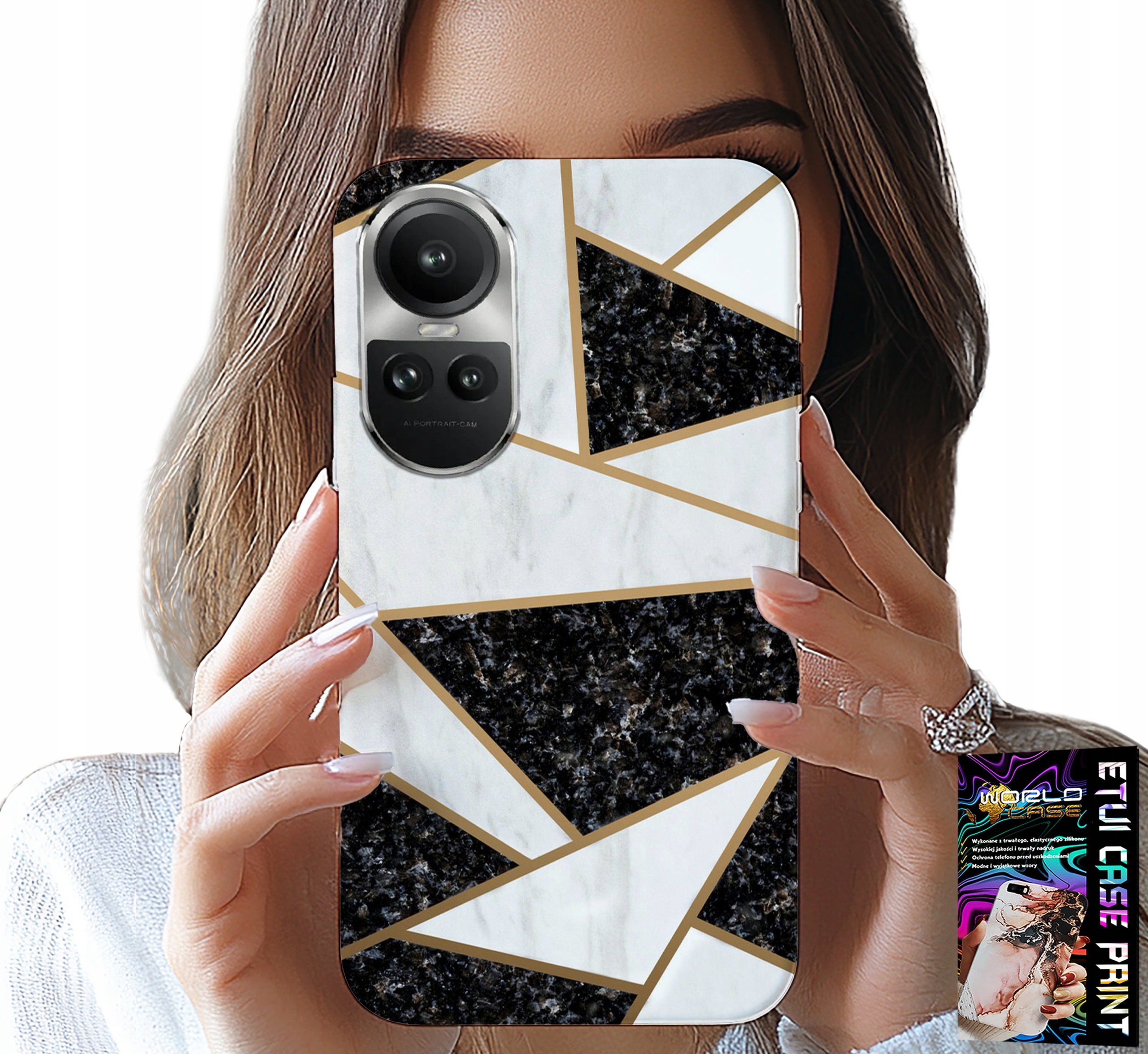 ETUI DO OPPO RENO10 PRO 5G - ELEGANCKIE MODNE WZORY CASE + FOLIA