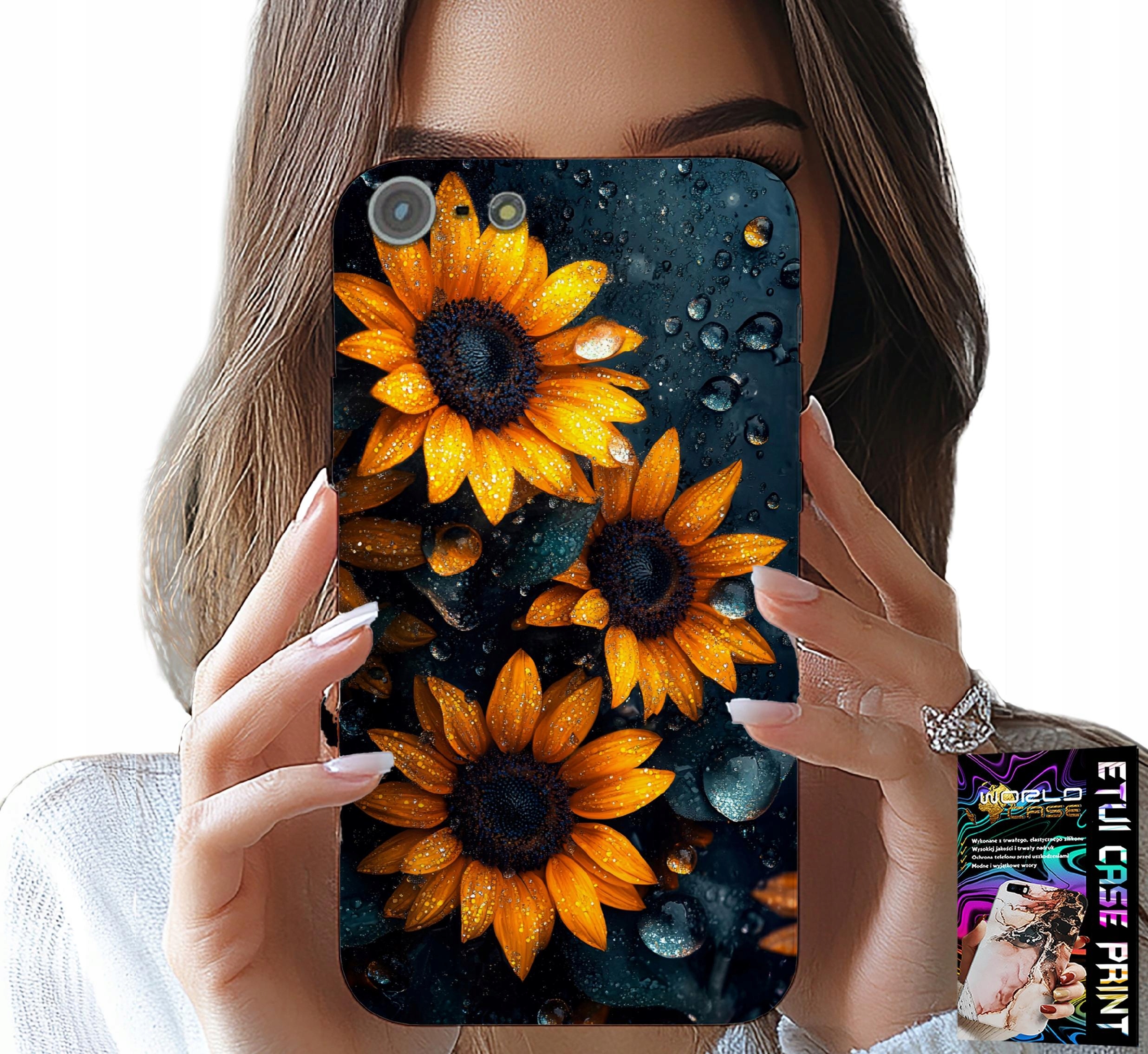 ETUI DO IPHONE 5 / 5S / 5C - SŁONECZNIKI, SŁONECZNIK, KWIECISTE WZORY