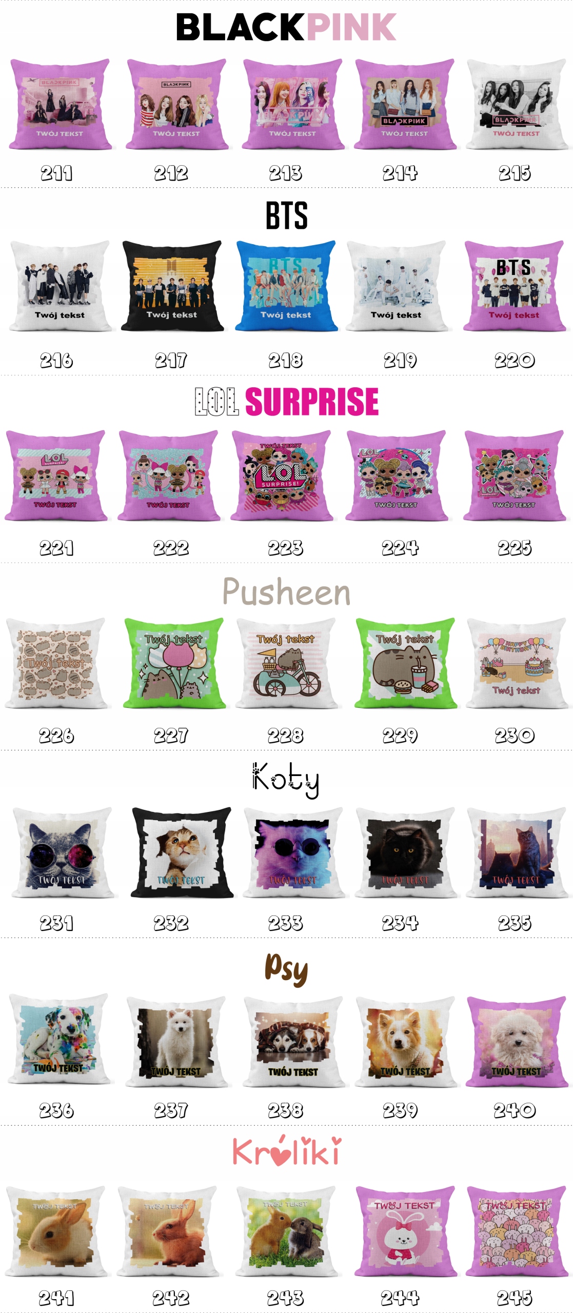 POSZEWKA Z NADRUKIEM BAWEŁNIANA 40x40CM - KRÓLIK BUNNY GRYZOŃ ZWIERZĘTA