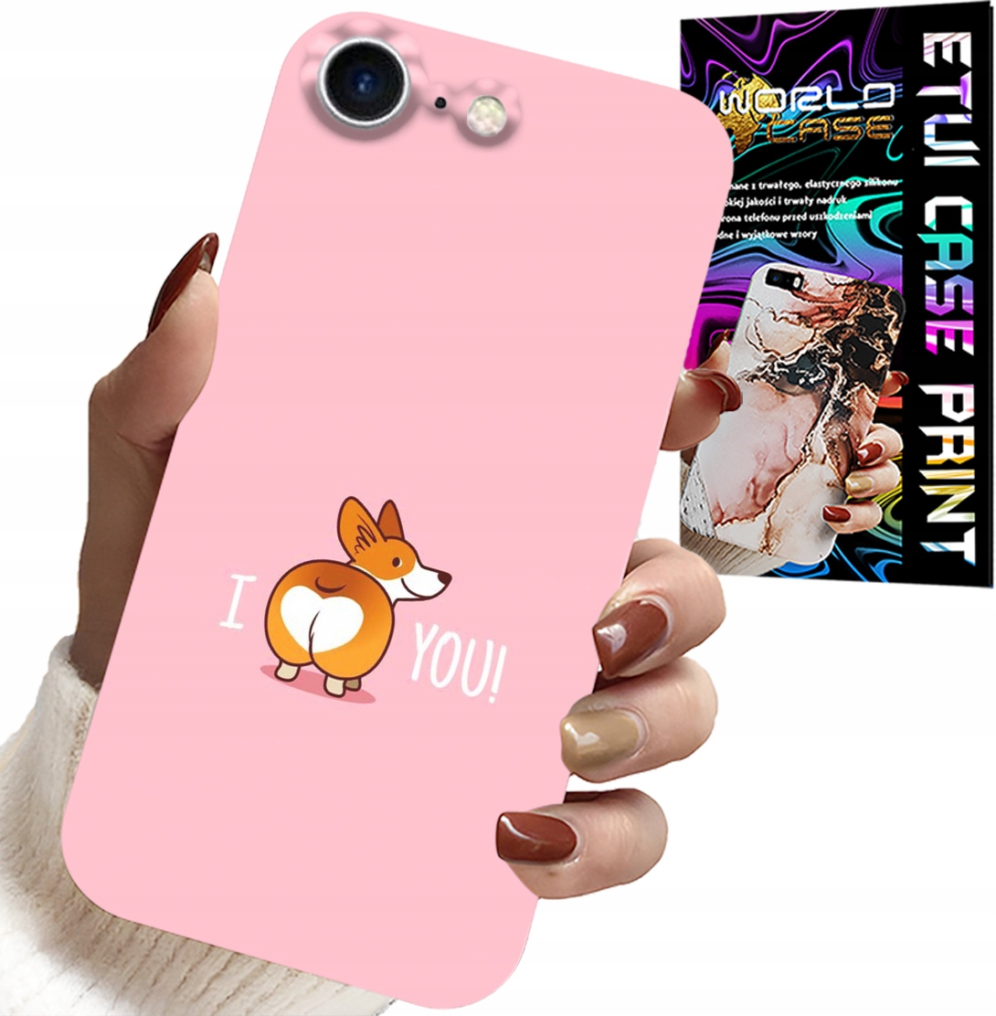 ETUI DO IPHONE 7 / 8 / SE2 - ŚMIESZNE WZORY I LOVE YOU PIESEK OBUDOWA