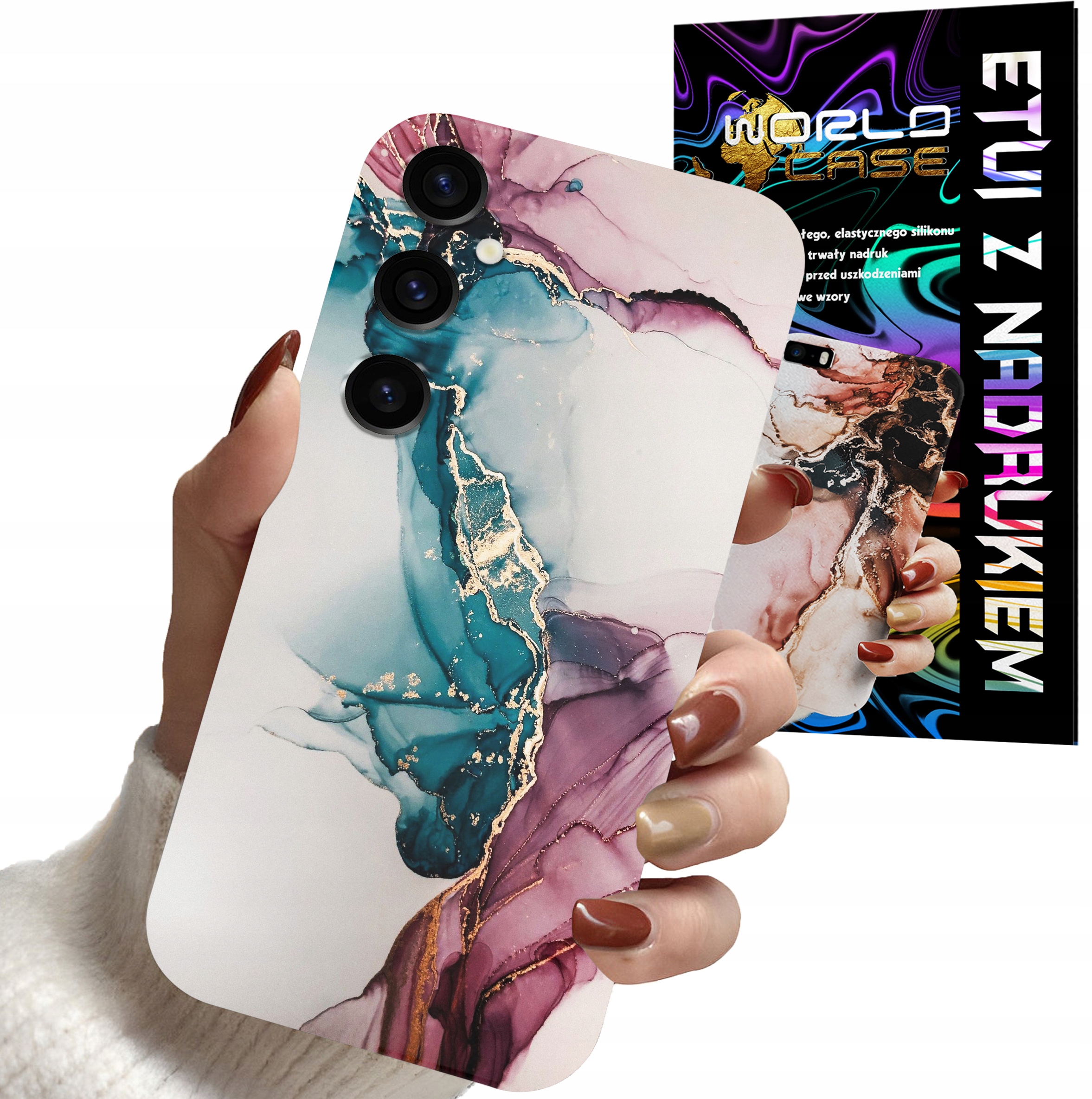 ETUI CASE DO SAMSUNG S23 FE - MARMUR WZORY DLA KOBIET PLECKI OBUDOWA
