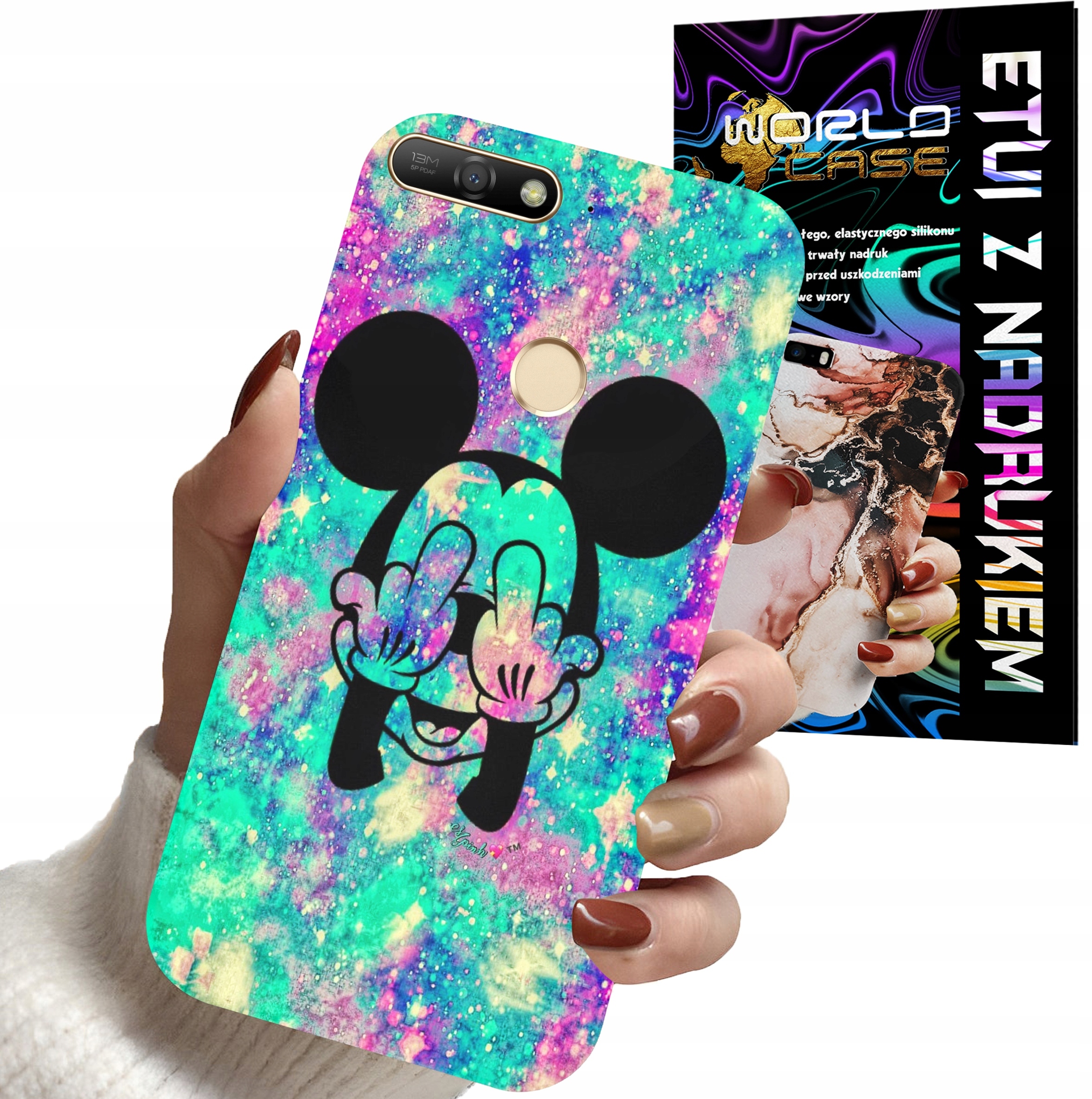 ETUI CASE DO HUAWEI Y6 2018 - MYSZKA MINNIE DAMSKIE WZORY PLECKI