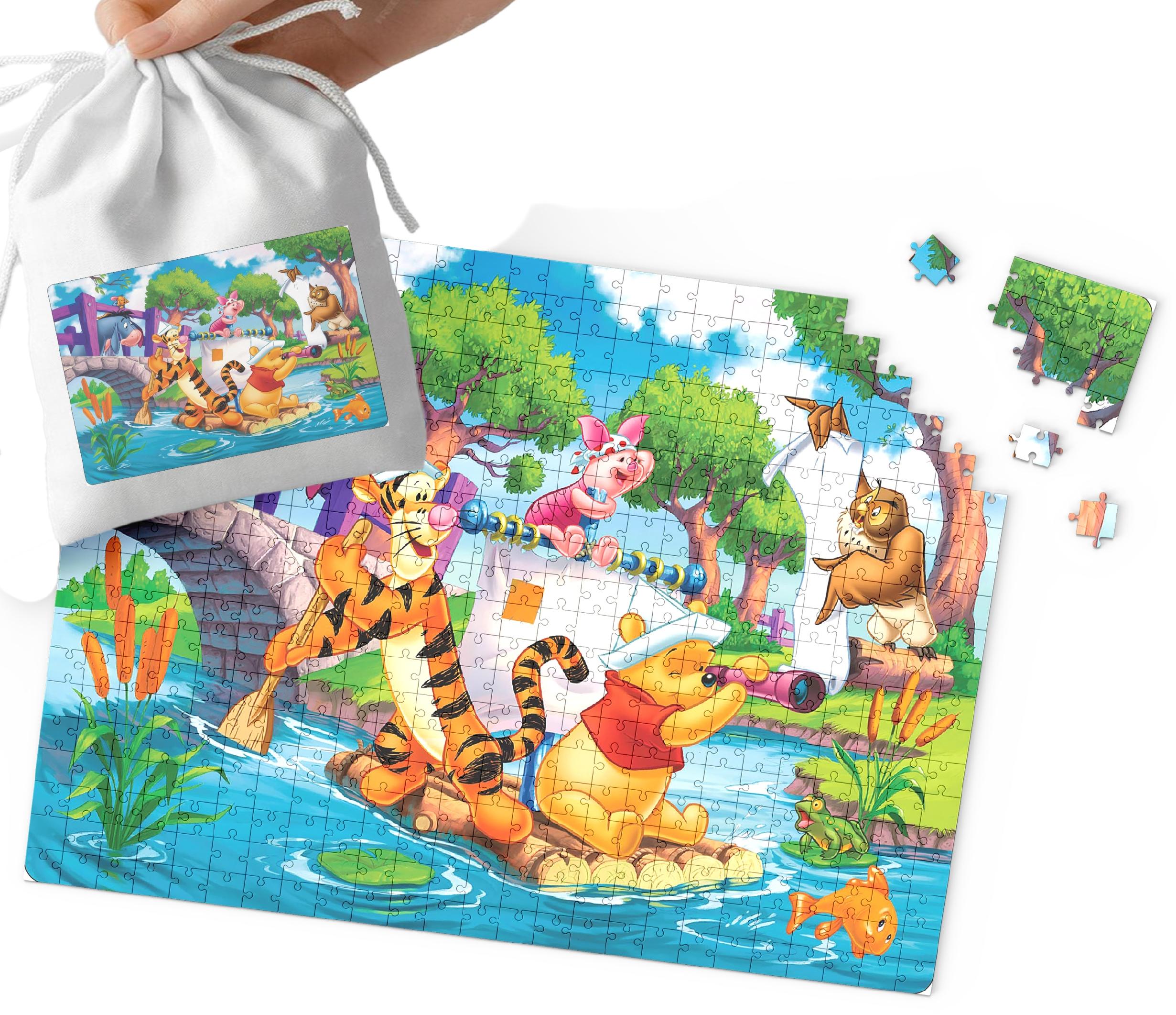 PUZZLE - Kubuś Puchatek WZORY Z BAJEK PREZENT 252el + WORECZEK