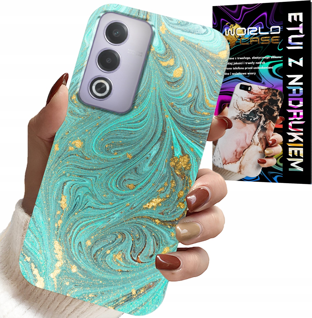 ETUI DO OPPO A80 5G - MARMURKOWE WZORY + FOLIA HYDROŻEL