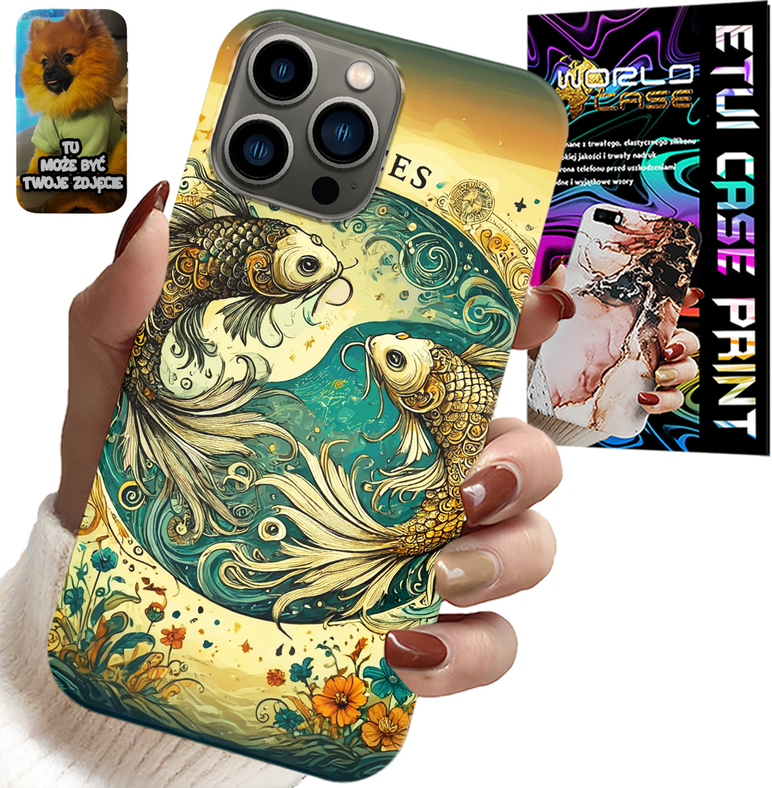 ETUI DO IPHONE 13 PRO - ZNAK ZODIAKU, RYBA ASTRONOMIA + FOLIA