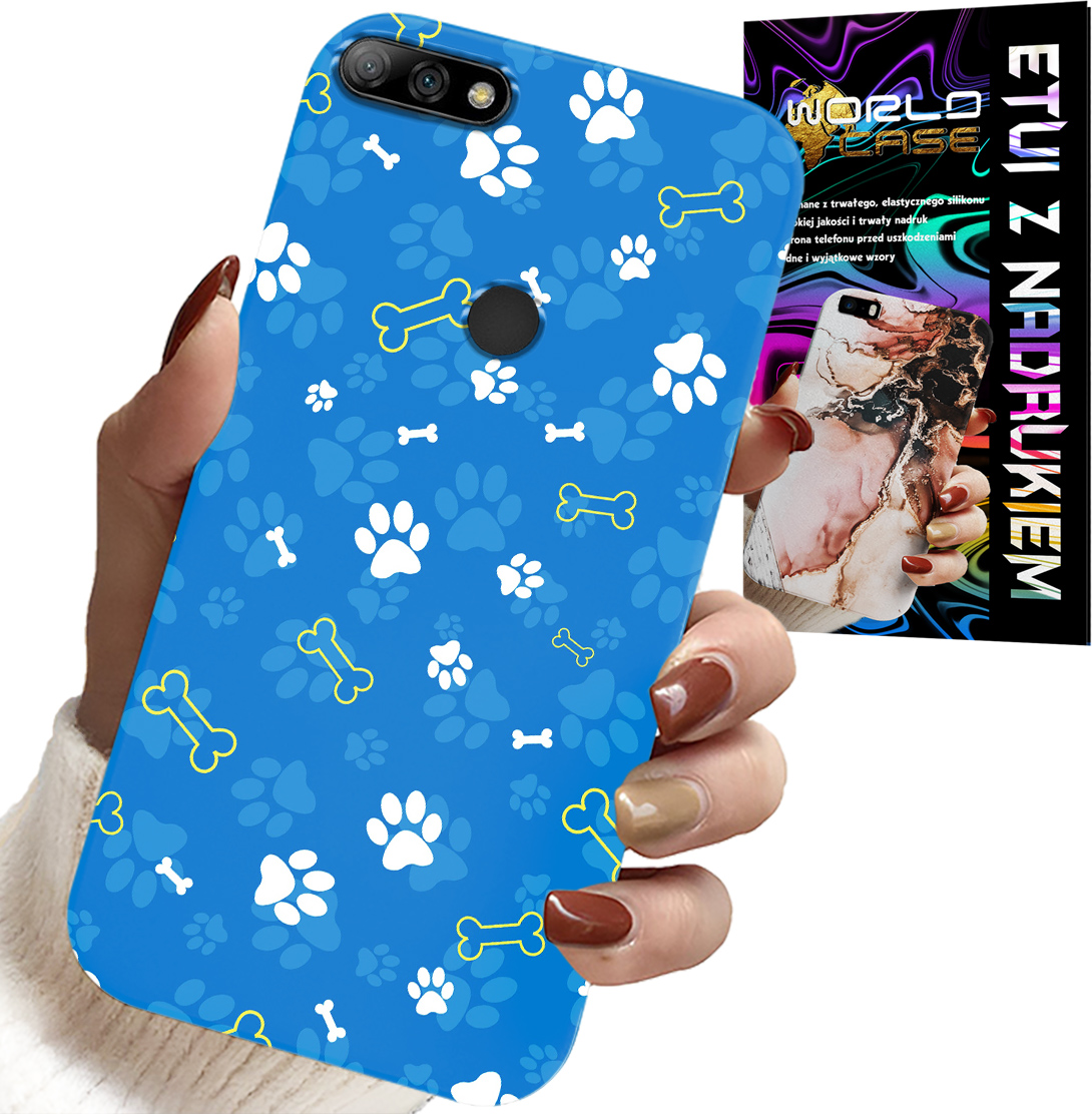 ETUI DO HUAWEI Y7 2018 - ŁAPKI KOŚCI PIES PATROL WZORY DLA DZIECI