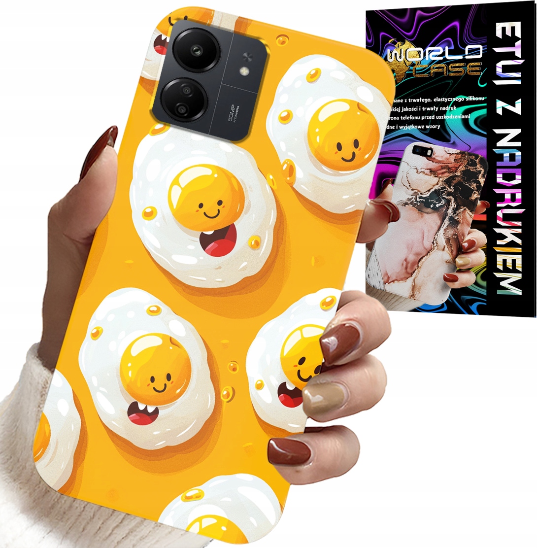 ETUI DO XIAOMI POCO C65 - SŁODKIE UŚMIECHNIĘTE JAJKA CASE + FOLIA