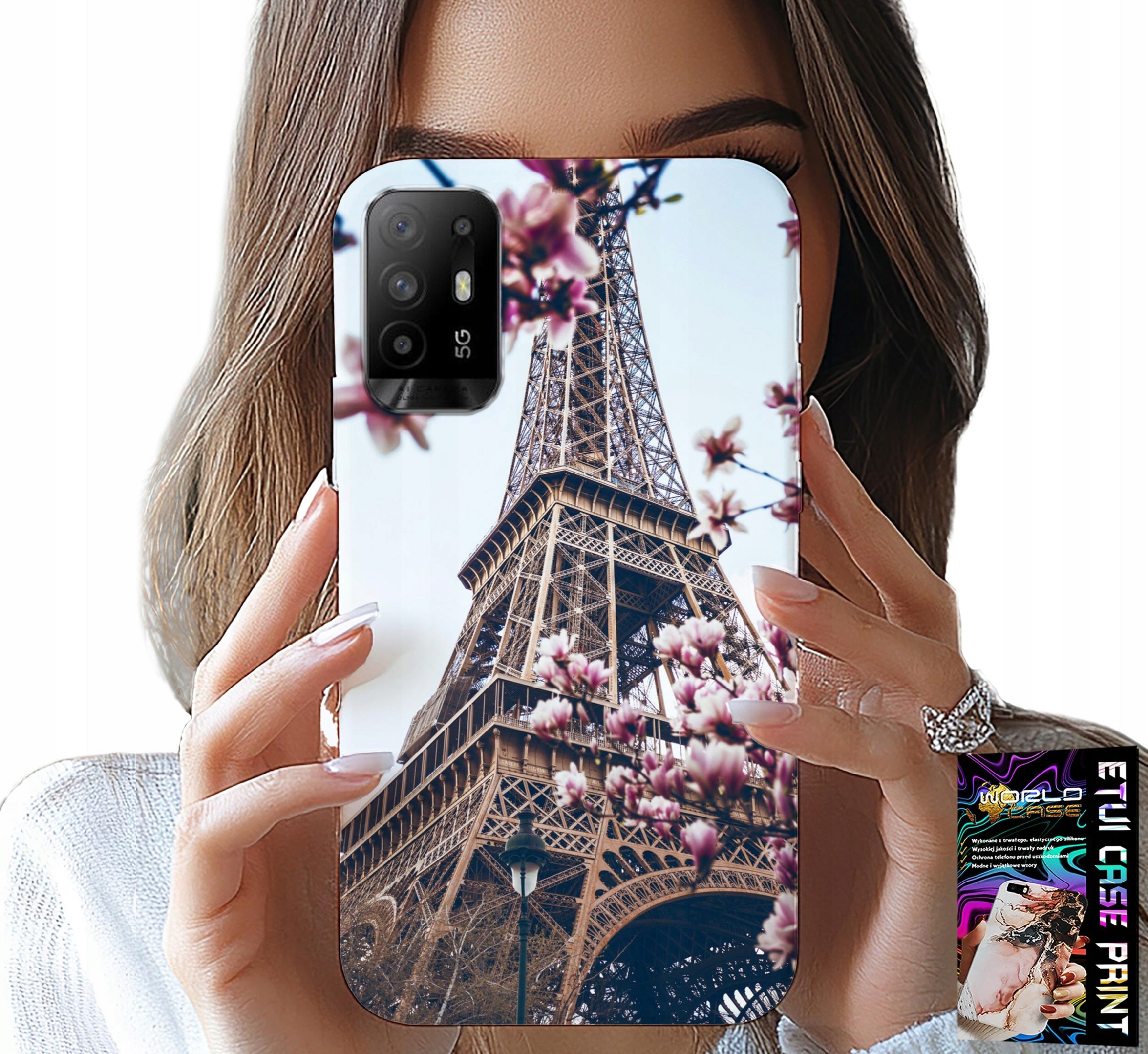 ETUI DO OPPO RENO 5Z / A94 5G - PARYŻ WIEŻA EIFFLA PIĘKNE MIEJSCA PLECKI